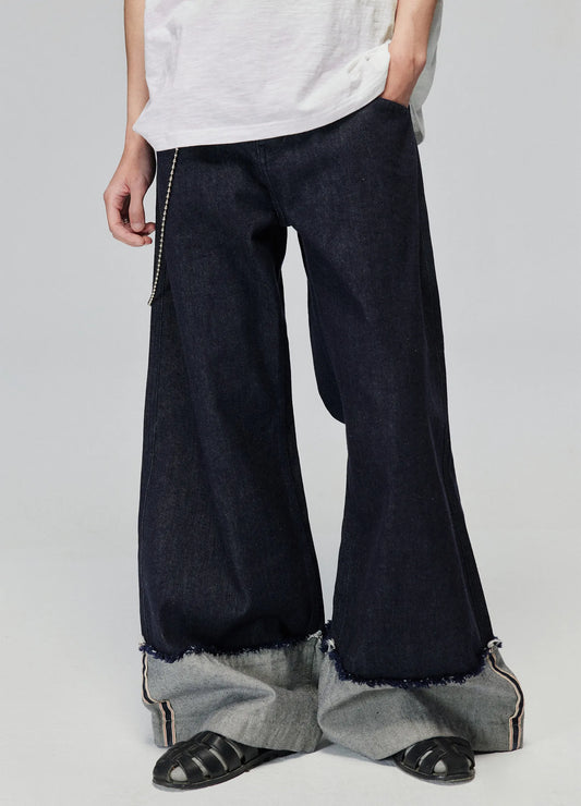 Raw Edge Cuff Denim