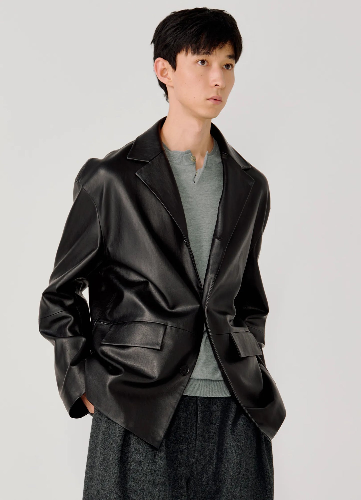 Retro Leather Blazer