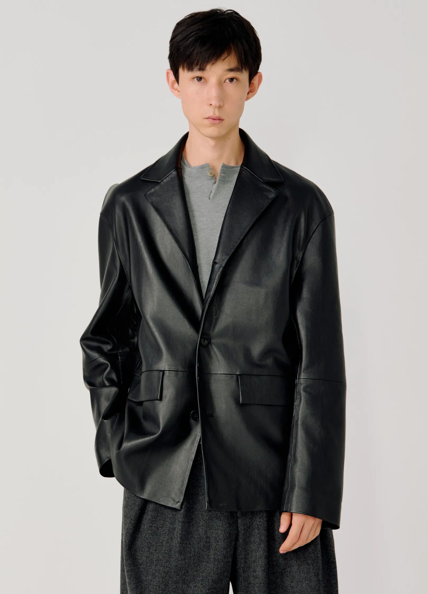 Retro Leather Blazer