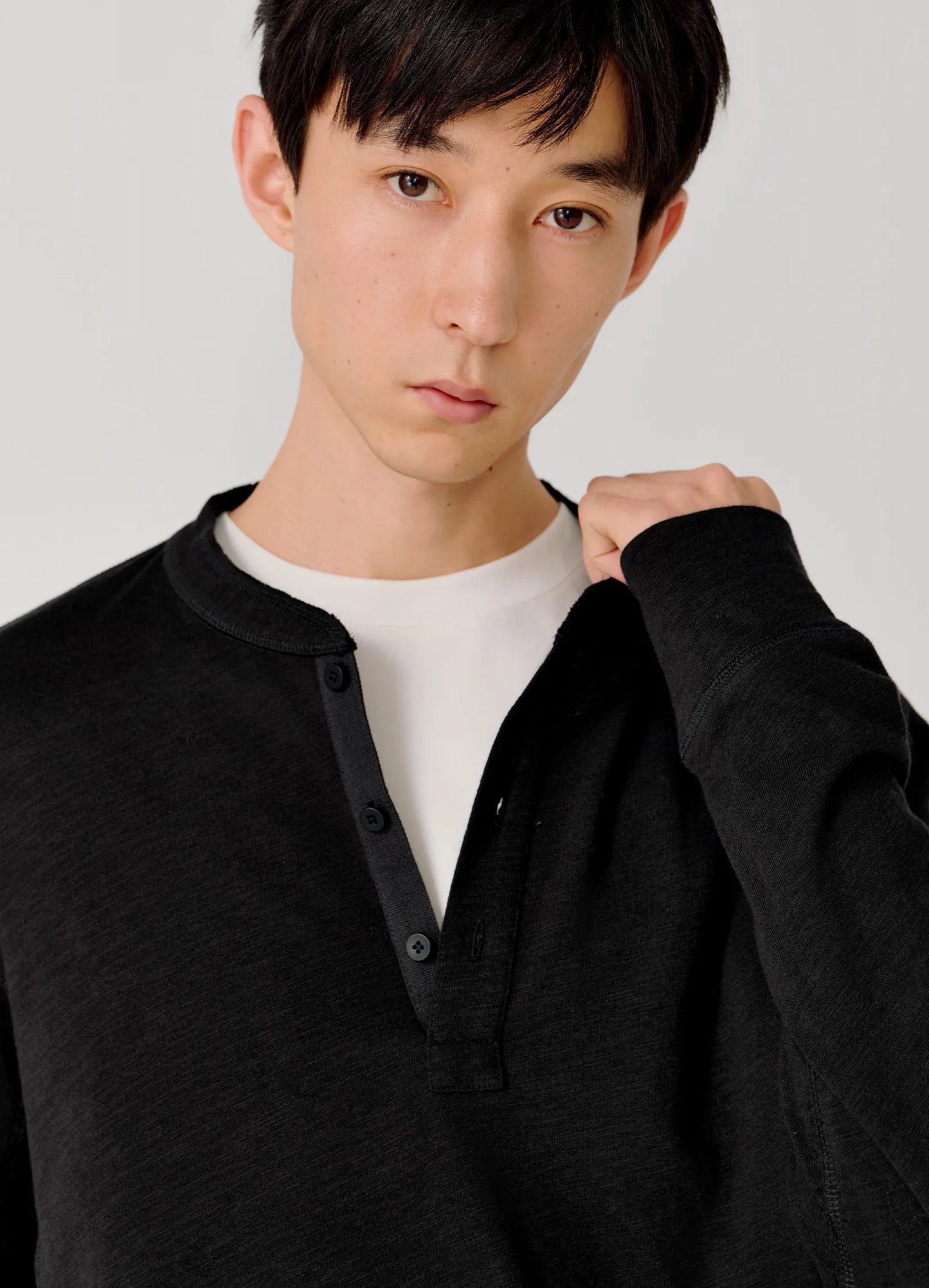 Ribbed Henley Shirt