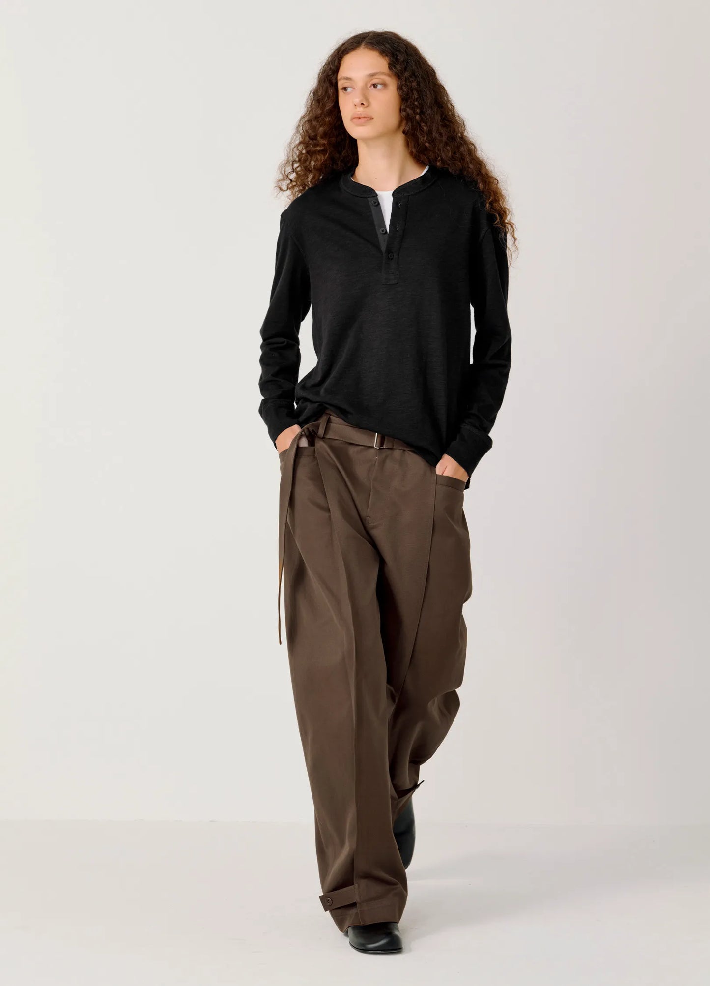 Ribbed Henley Shirt