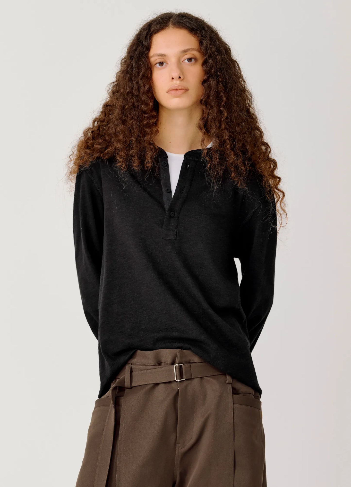 Ribbed Henley Shirt
