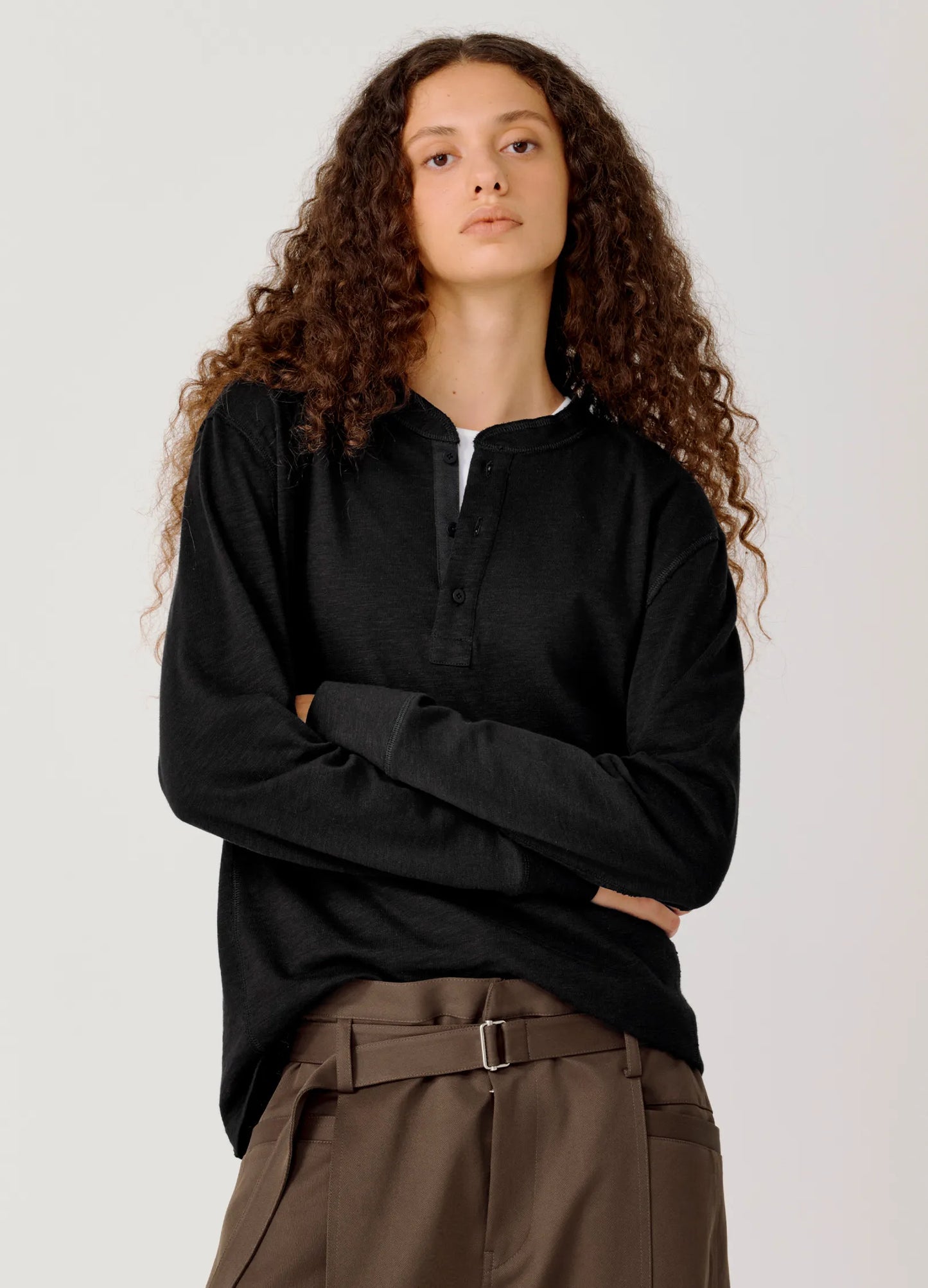 Ribbed Henley Shirt