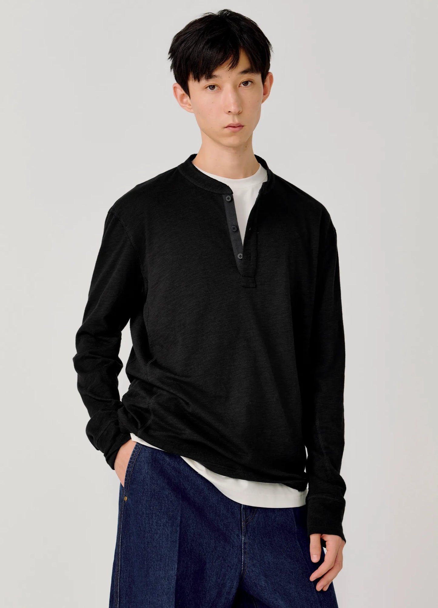 Ribbed Henley Shirt