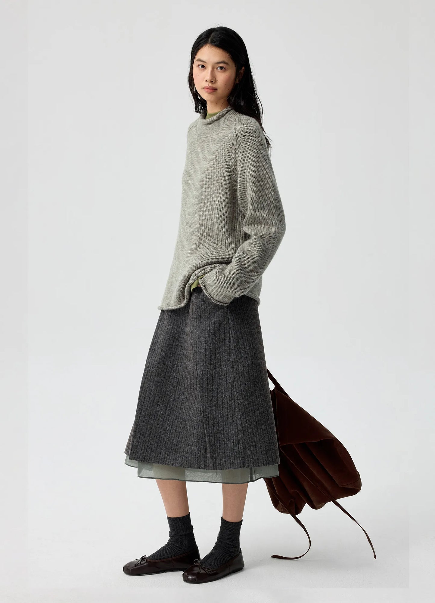 Rolled-Edge Wool Sweater