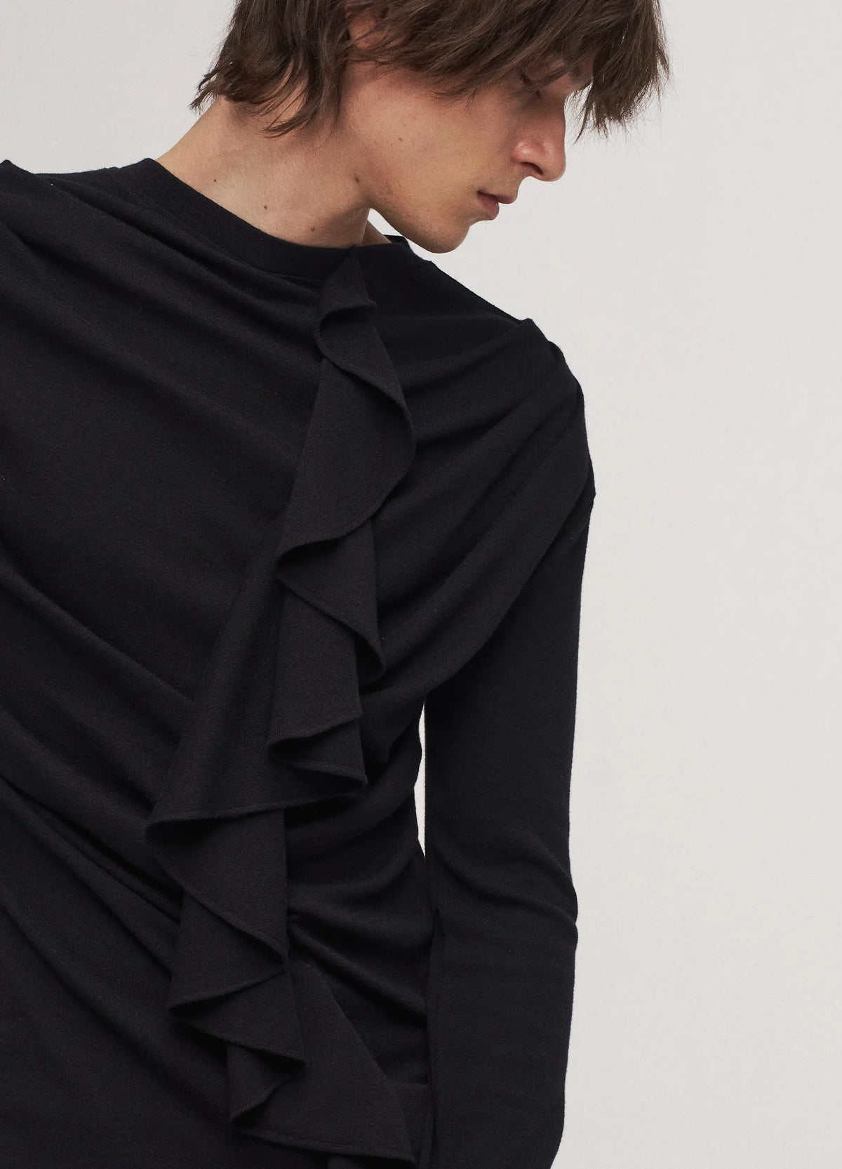 Ruffle Mock Neck Top