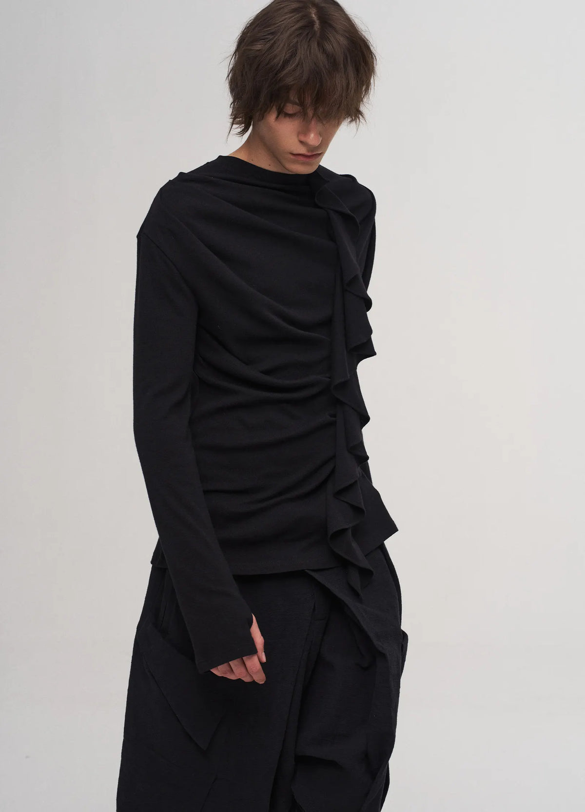 Ruffle Mock Neck Top