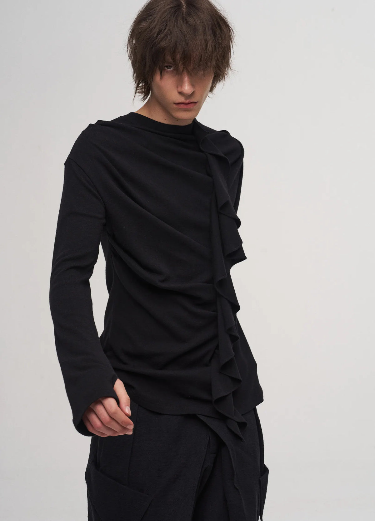 Ruffle Mock Neck Top