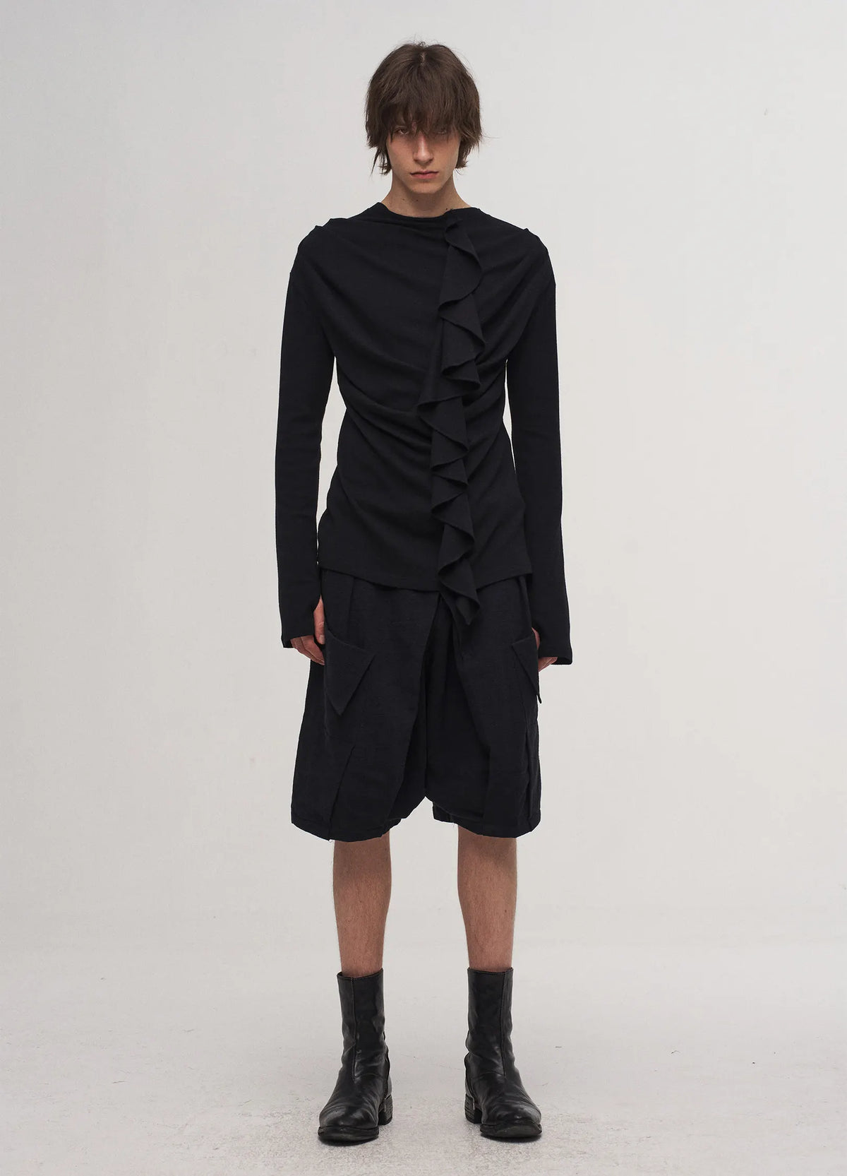 Ruffle Mock Neck Top