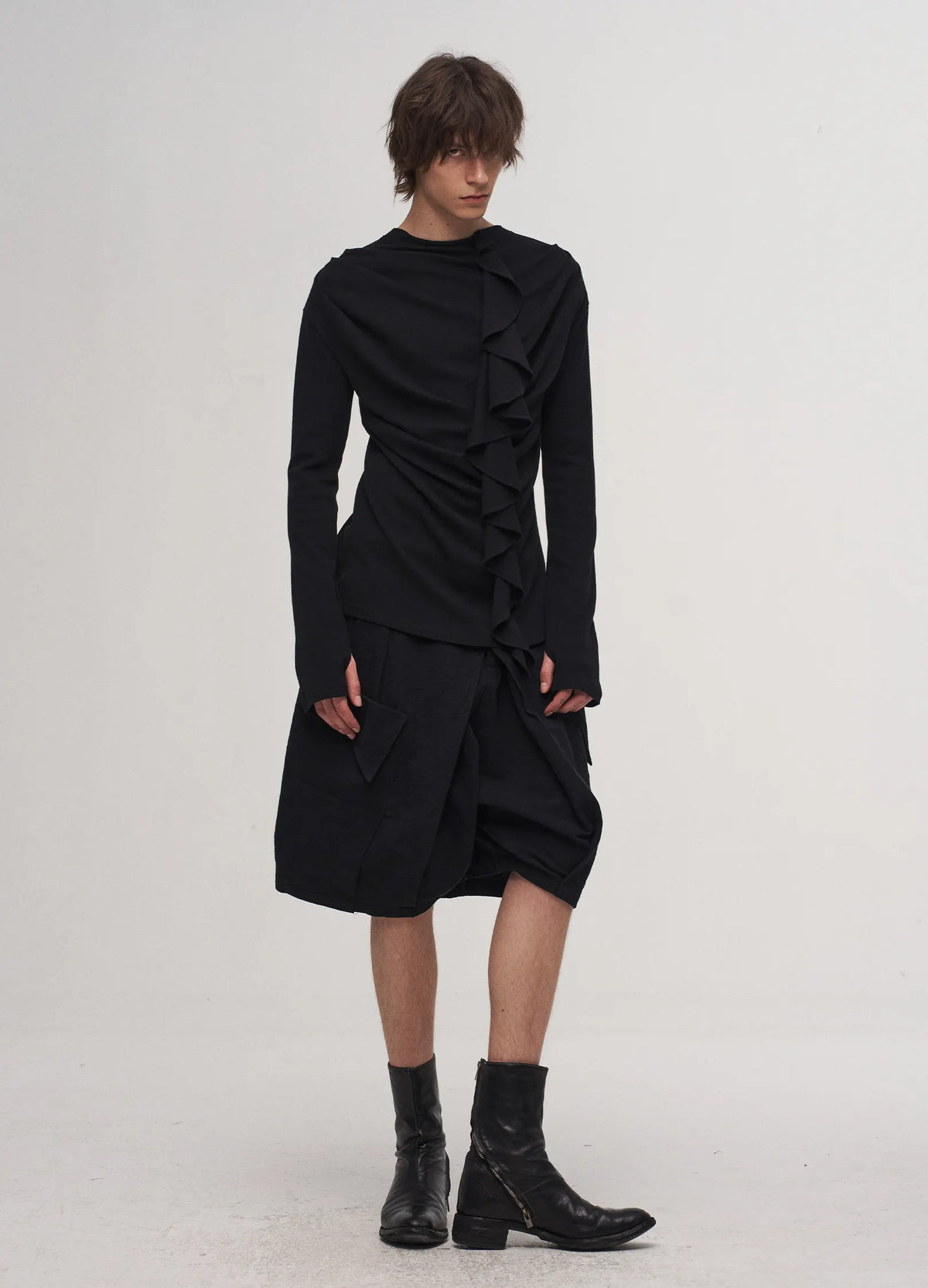 Ruffle Mock Neck Top