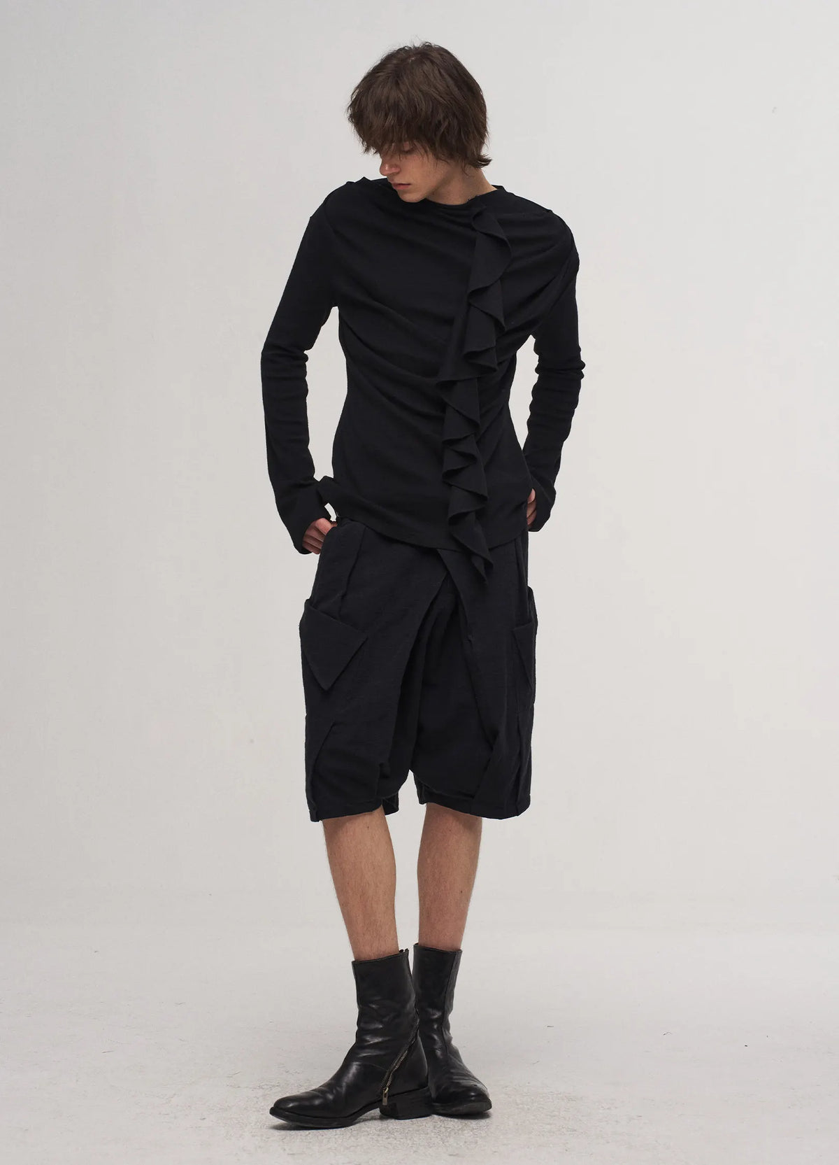 Ruffle Mock Neck Top