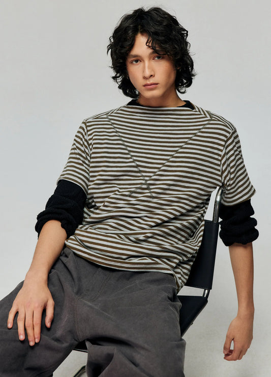 Striped Wide Neck Tee