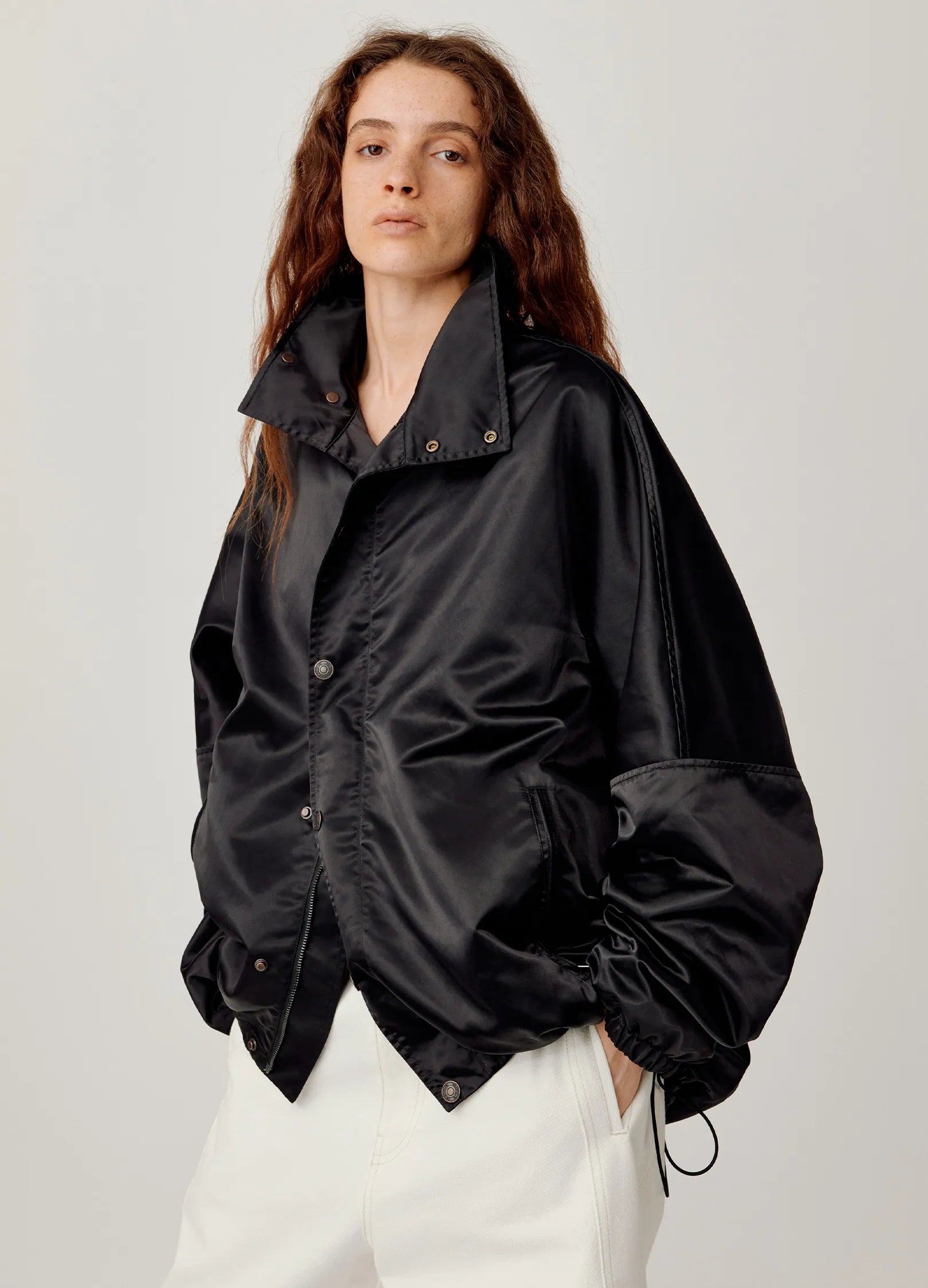 ジャケット・アウター AS, Oversized Satin Blouson Satin Batwing Jacket – VERSEAS