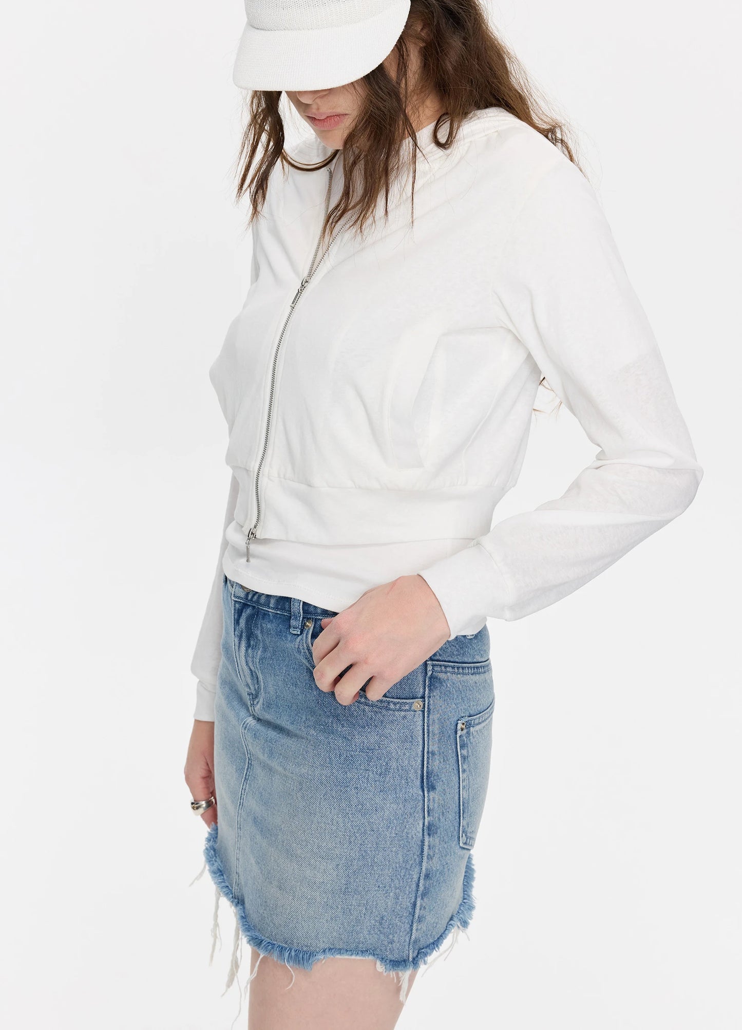 Sheer Hooded Sweatshirt