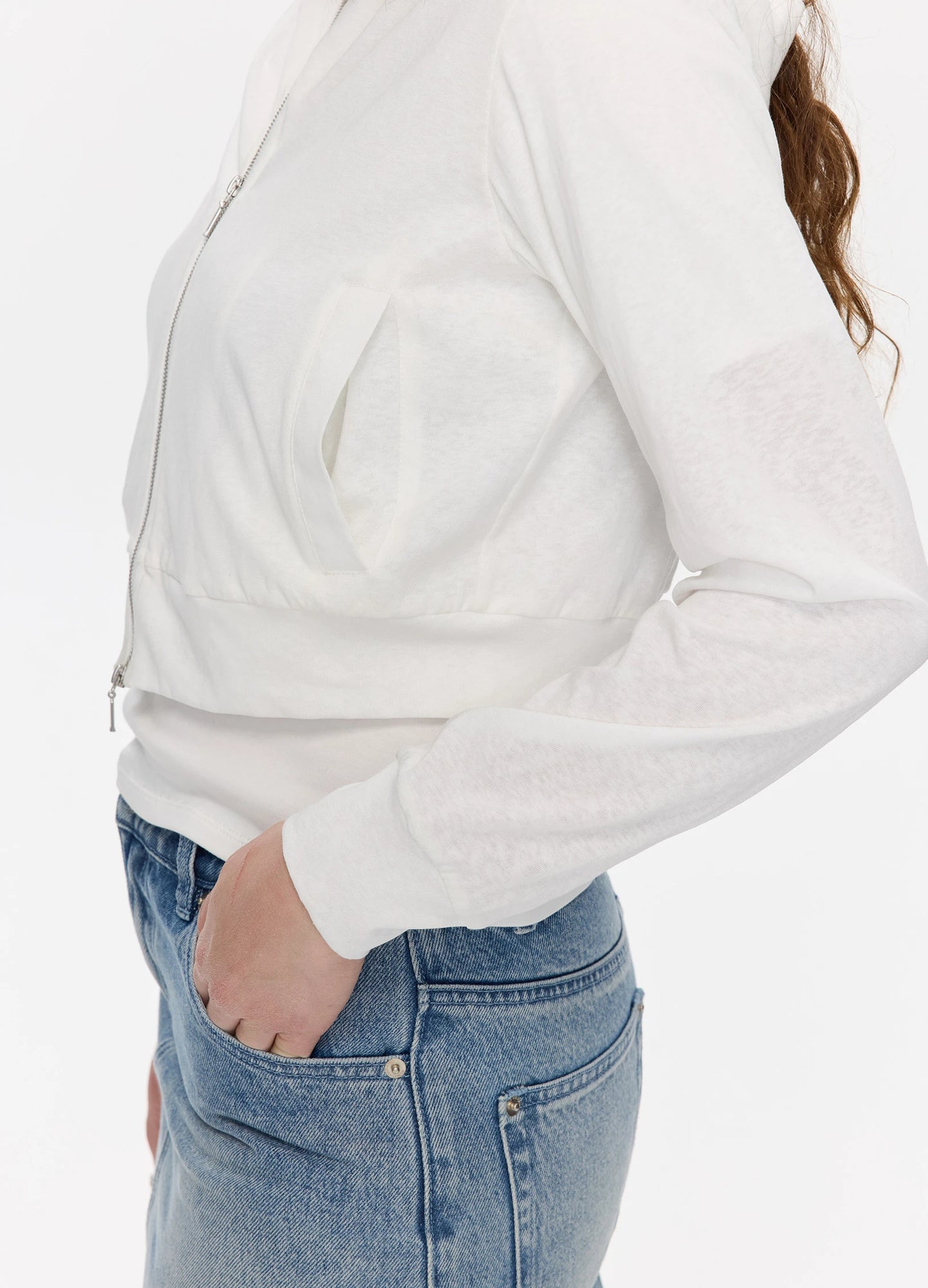Sheer Hooded Sweatshirt