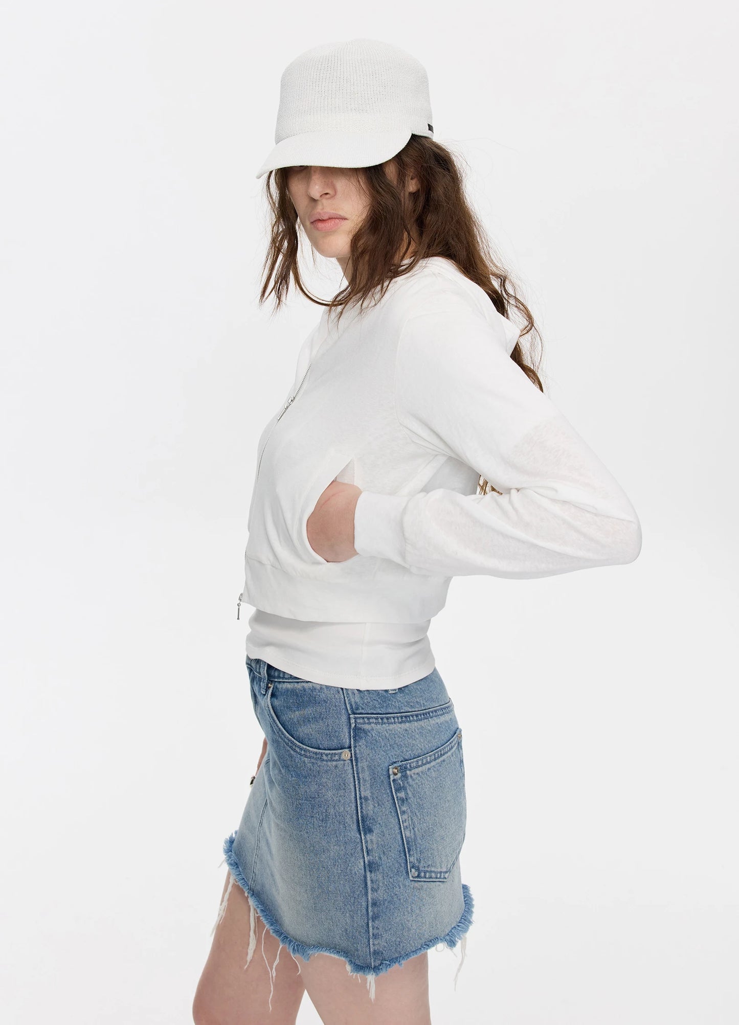Sheer Hooded Sweatshirt