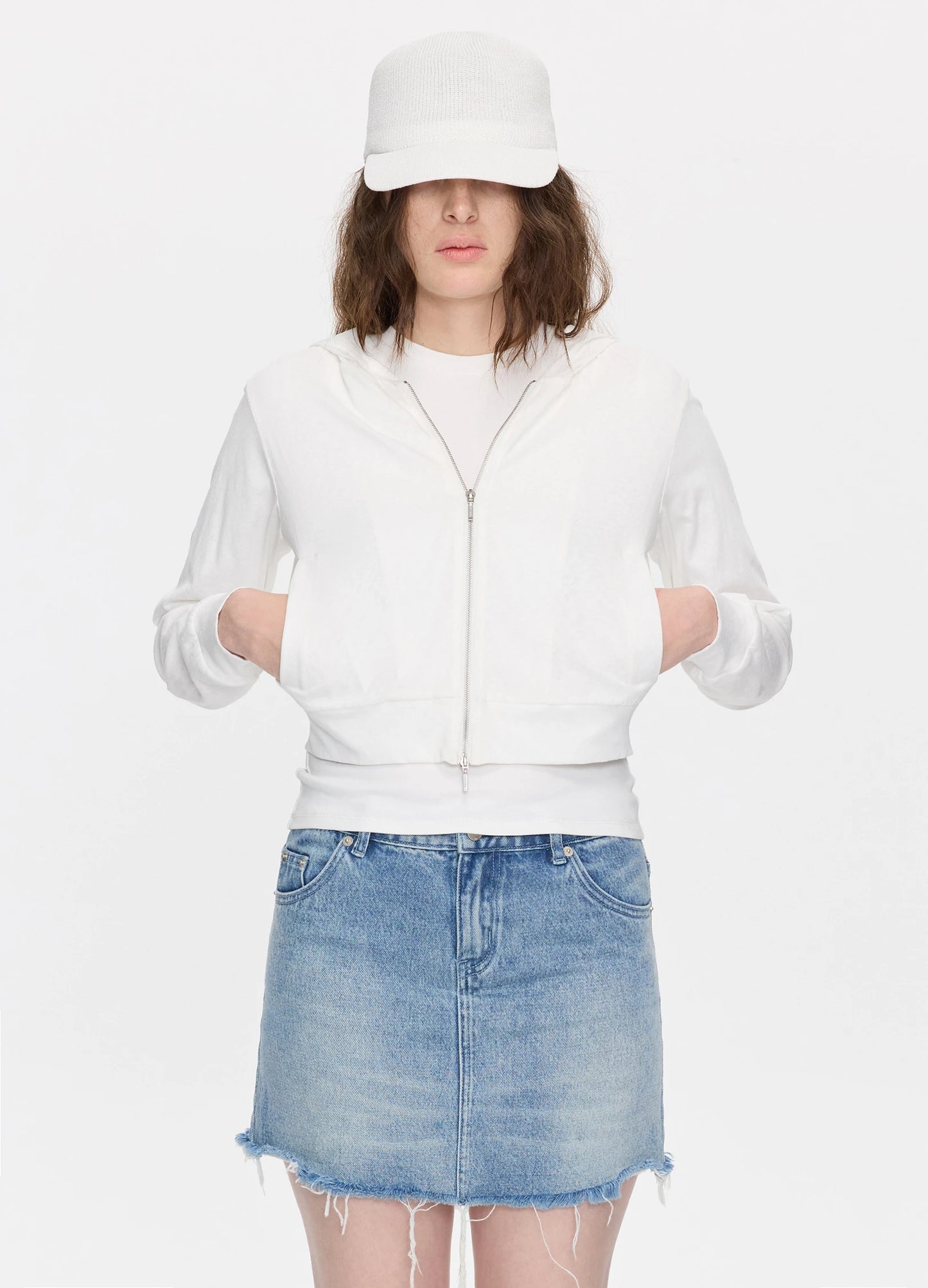 Sheer Hooded Sweatshirt