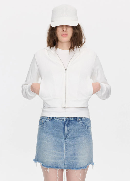 Sheer Hooded Sweatshirt