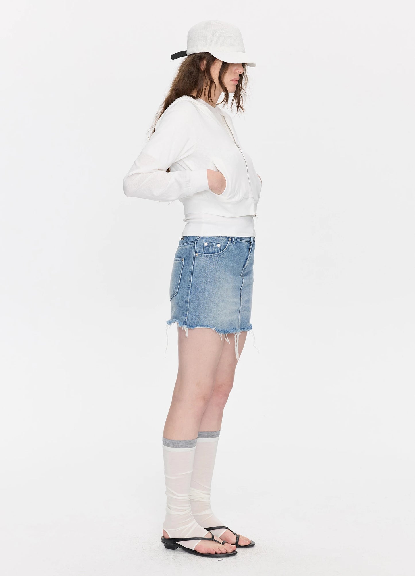 Sheer Hooded Sweatshirt