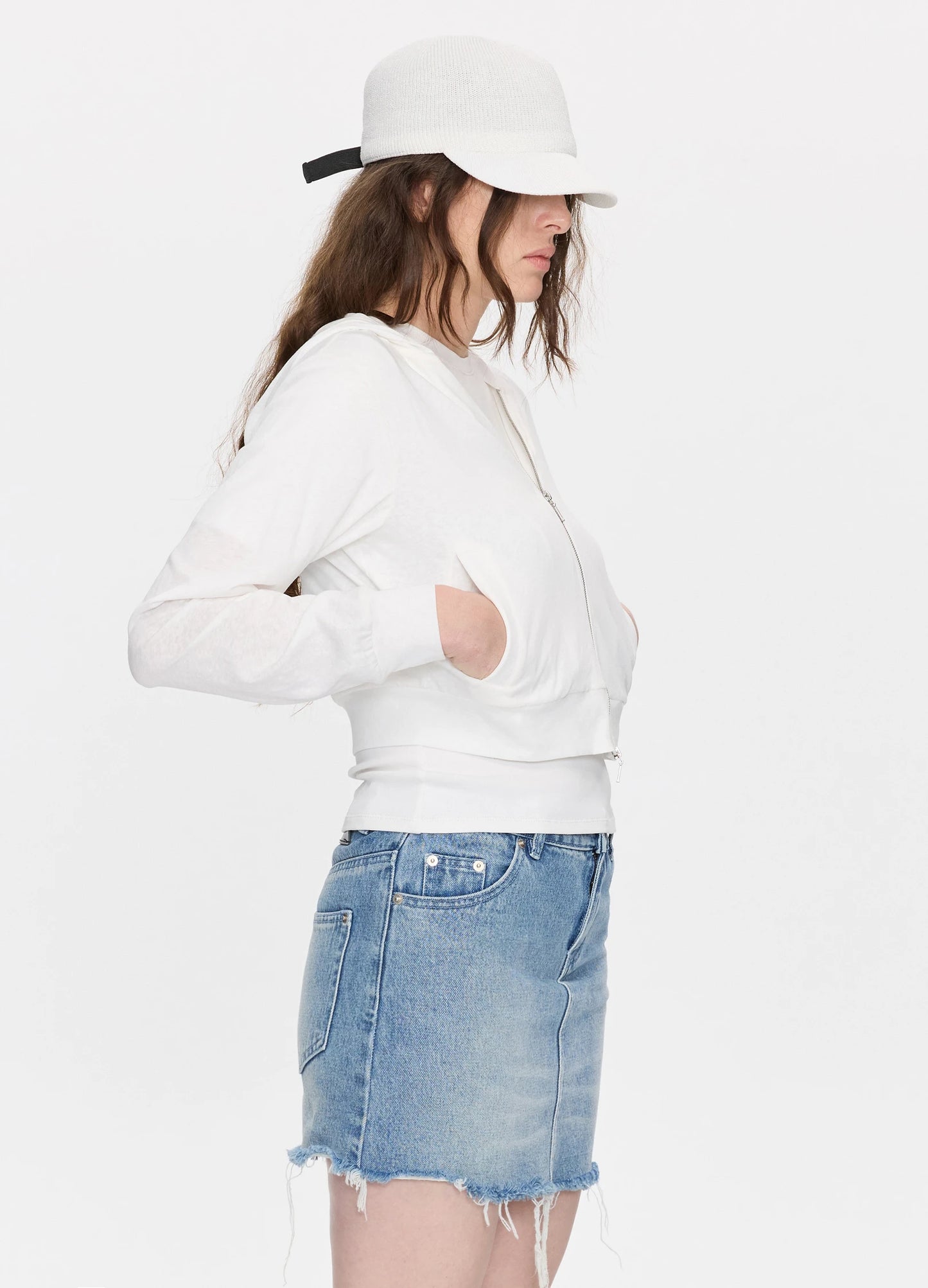 Sheer Hooded Sweatshirt