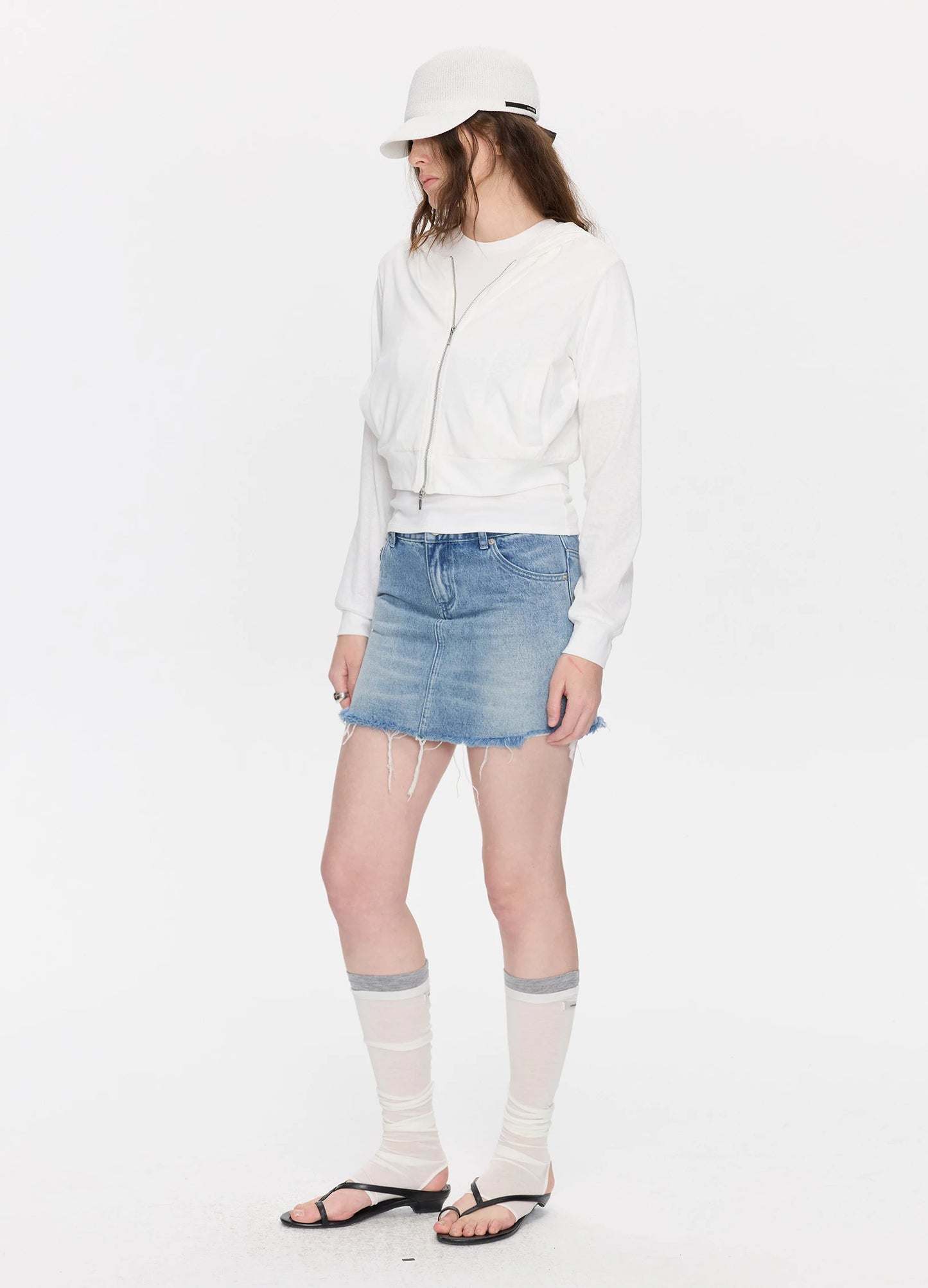 Sheer Hooded Sweatshirt