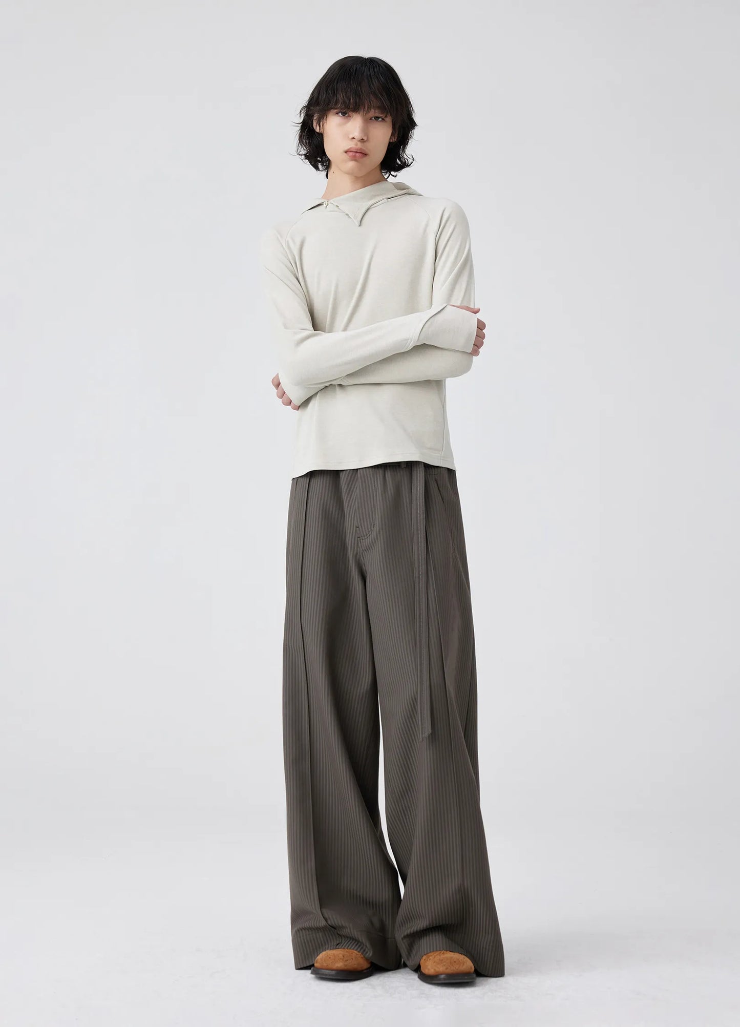 Slit Collar Hoodie