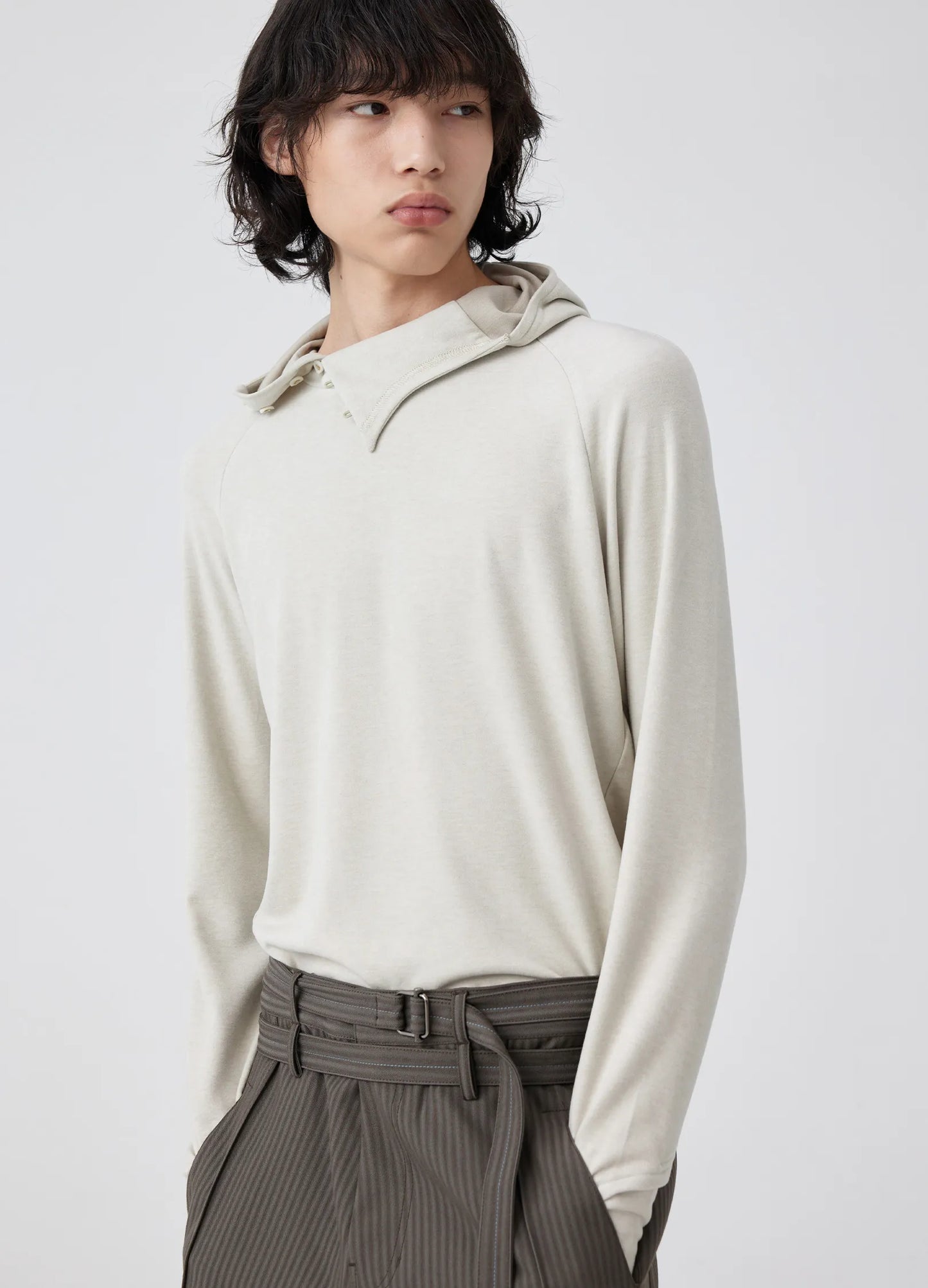 Slit Collar Hoodie