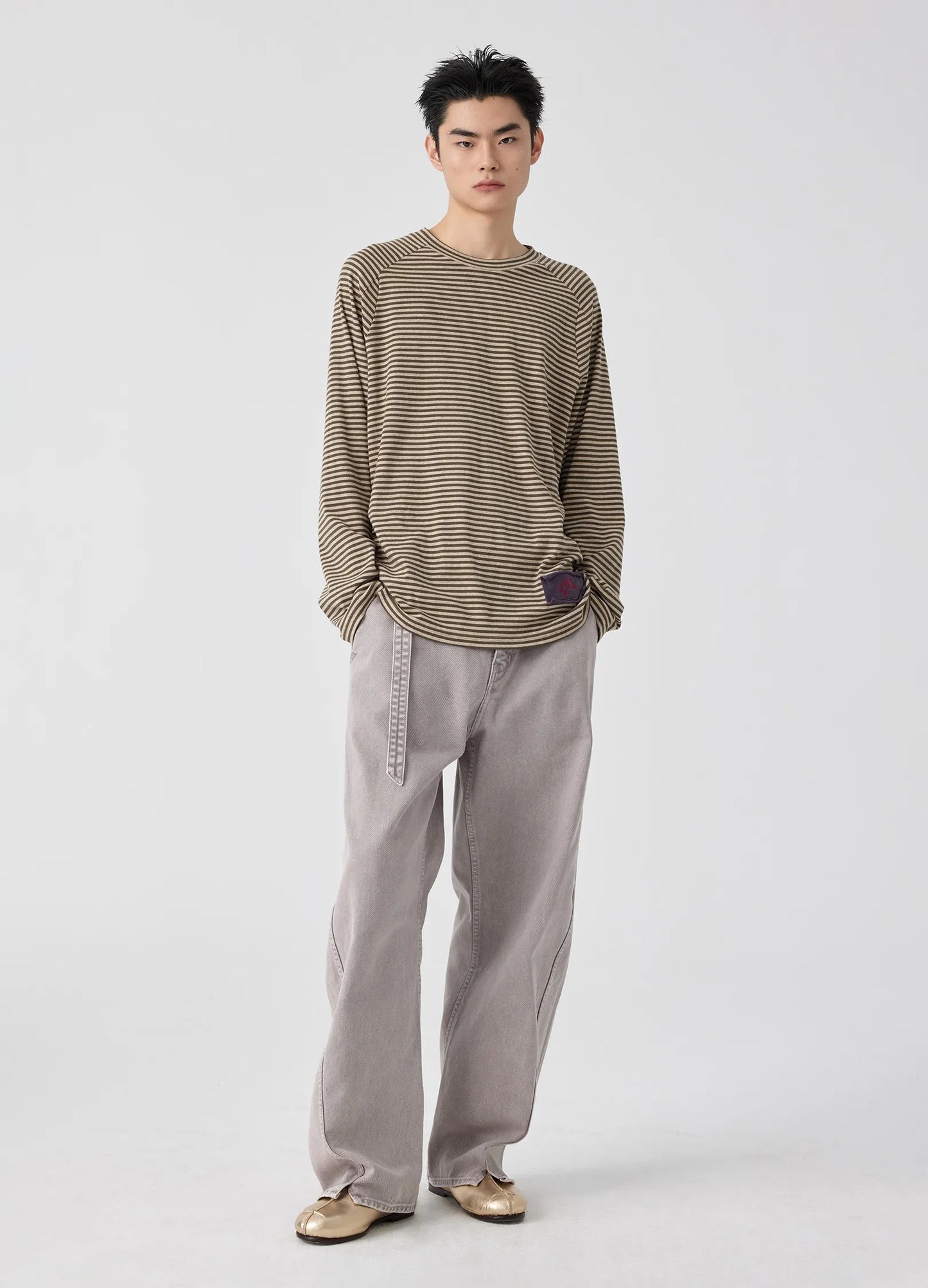 Split Stitch Belted Denims