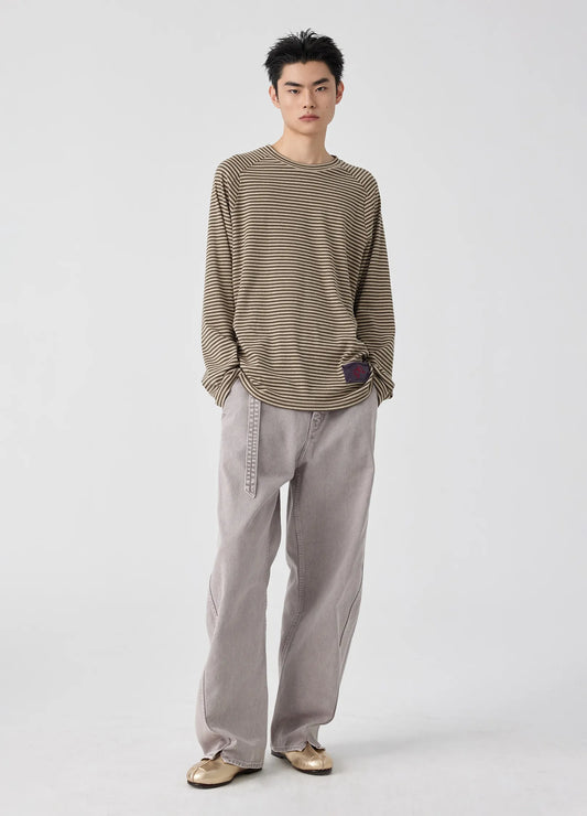 Split Stitch Belted Denims