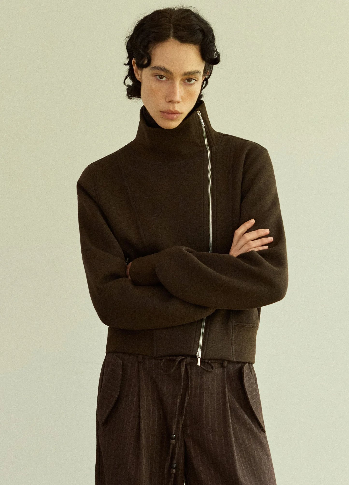 Stand-Collar Zip Jacket