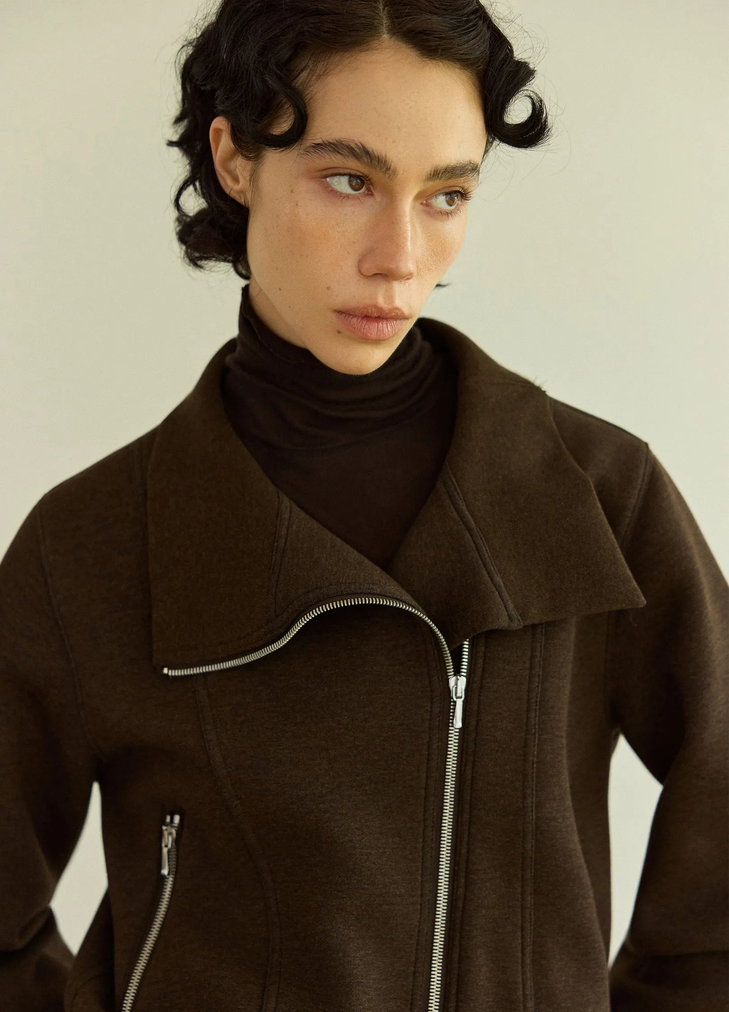 Stand-Collar Zip Jacket