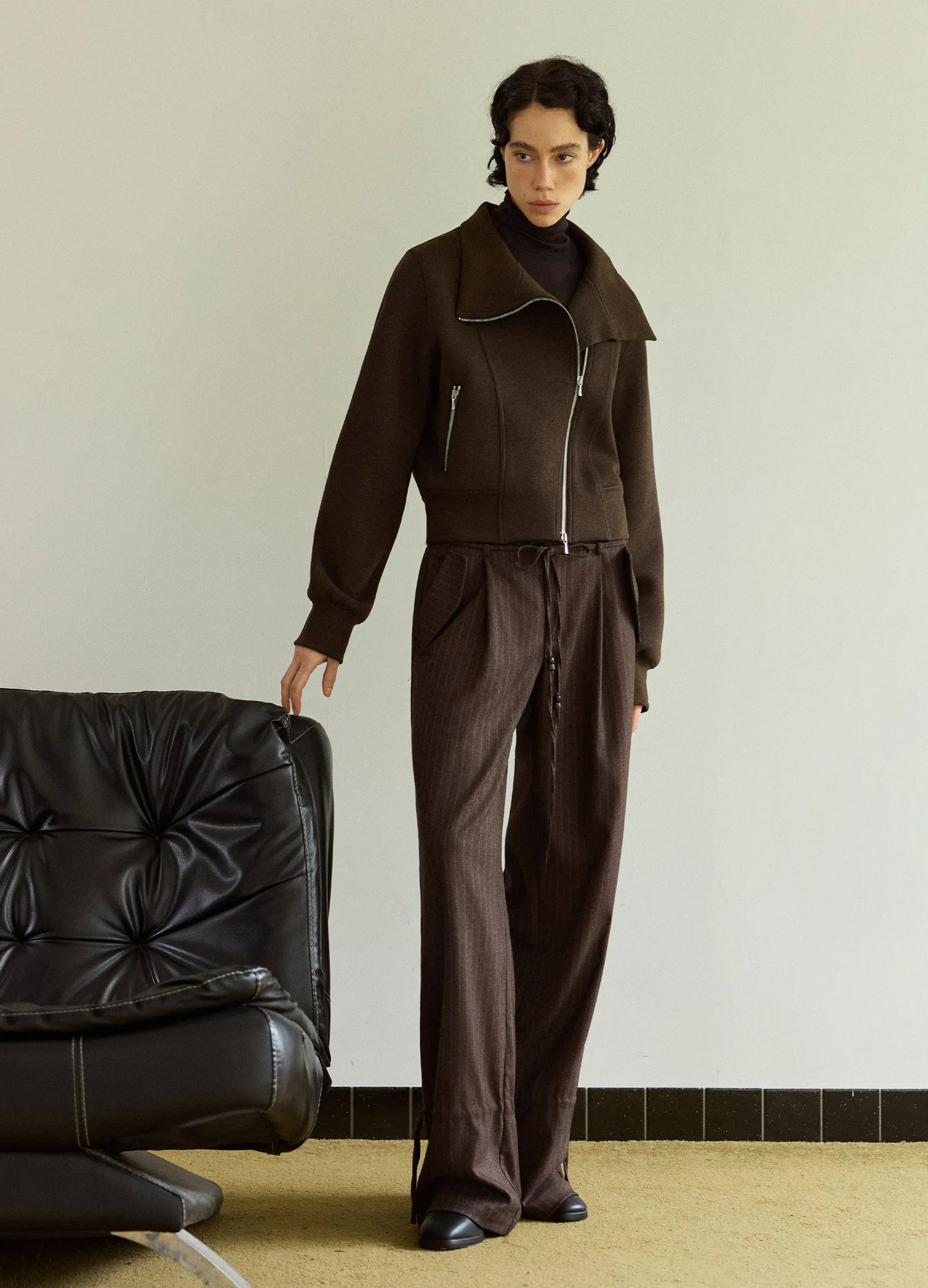 Stand-Collar Zip Jacket
