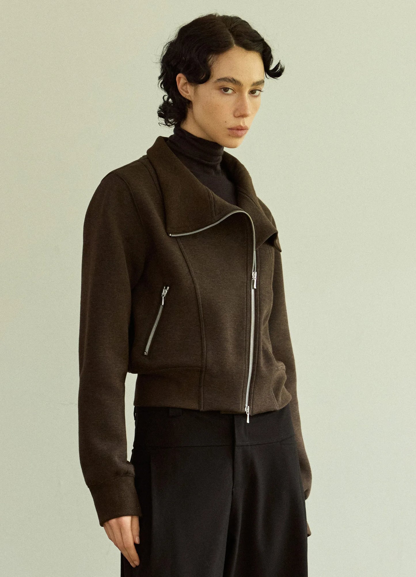 Stand-Collar Zip Jacket