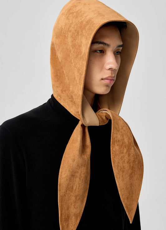 Suede Hooded Scarf