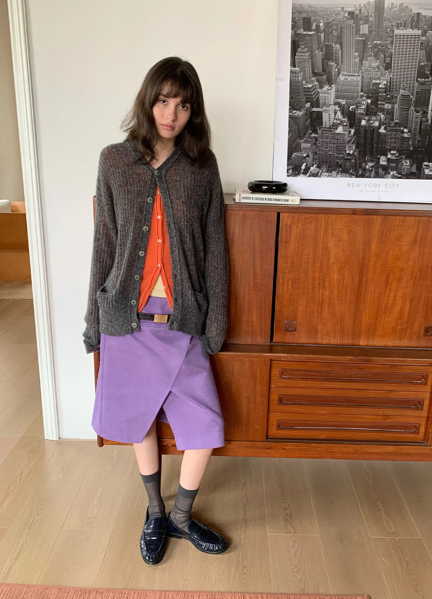 Suede Split Skirt