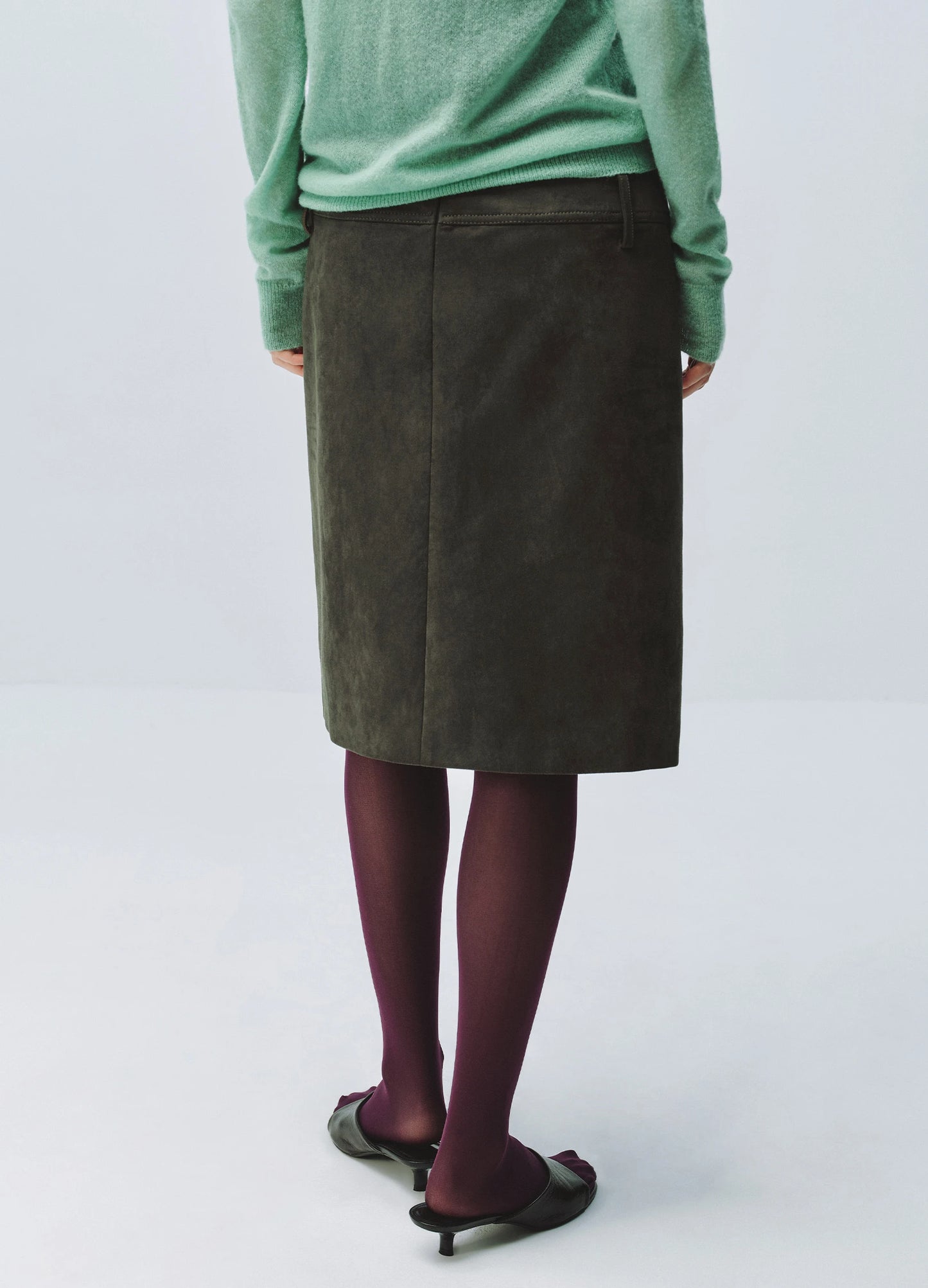 Suede Split Skirt