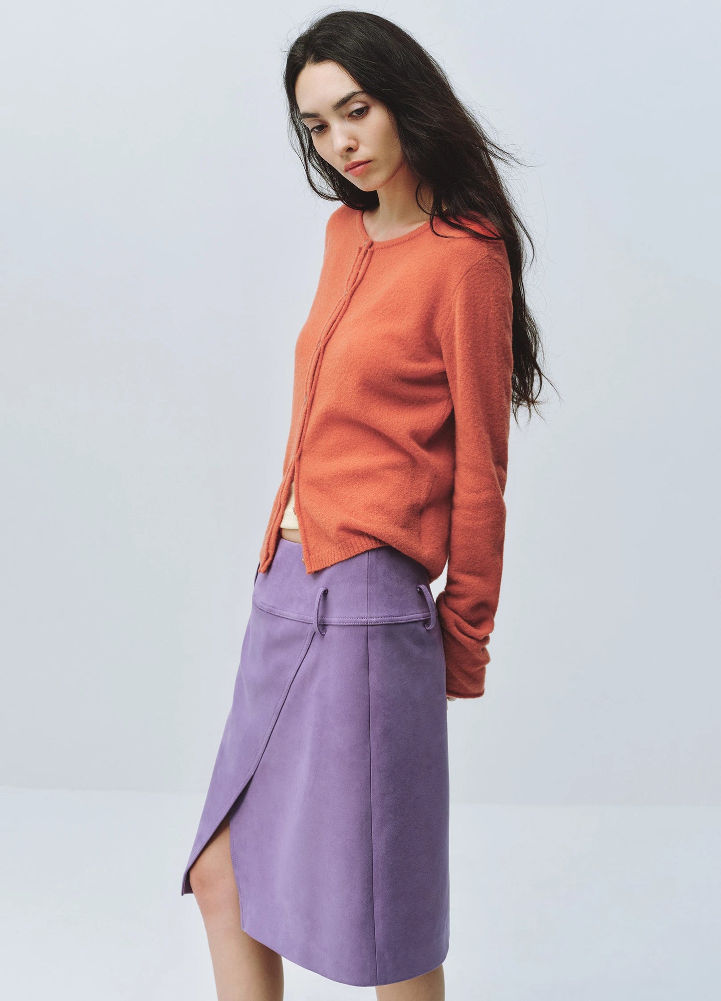 Suede Split Skirt