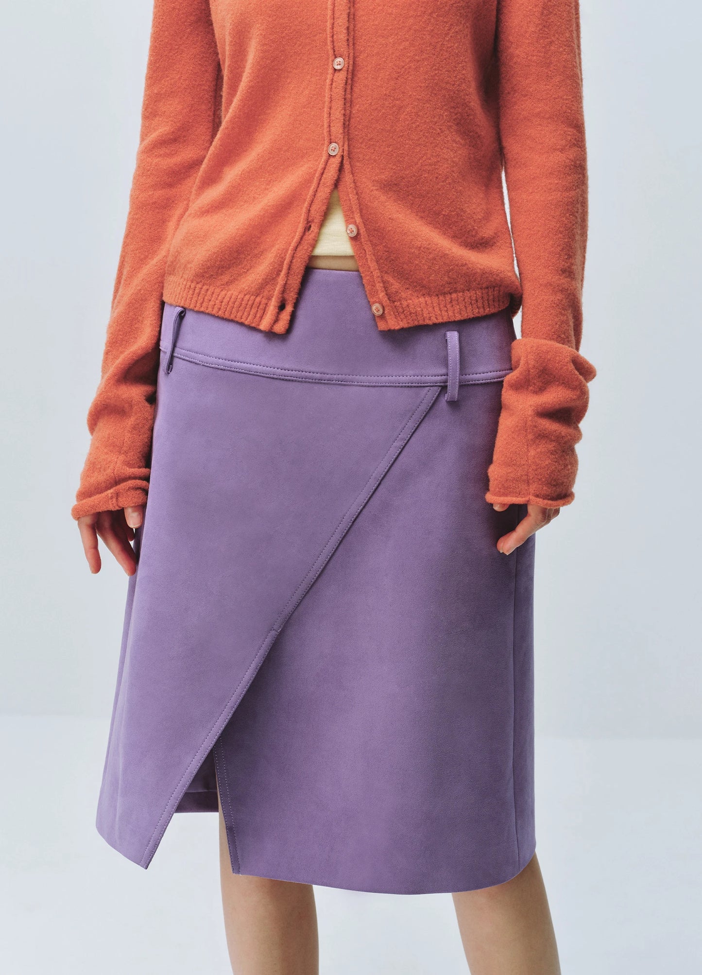 Suede Split Skirt
