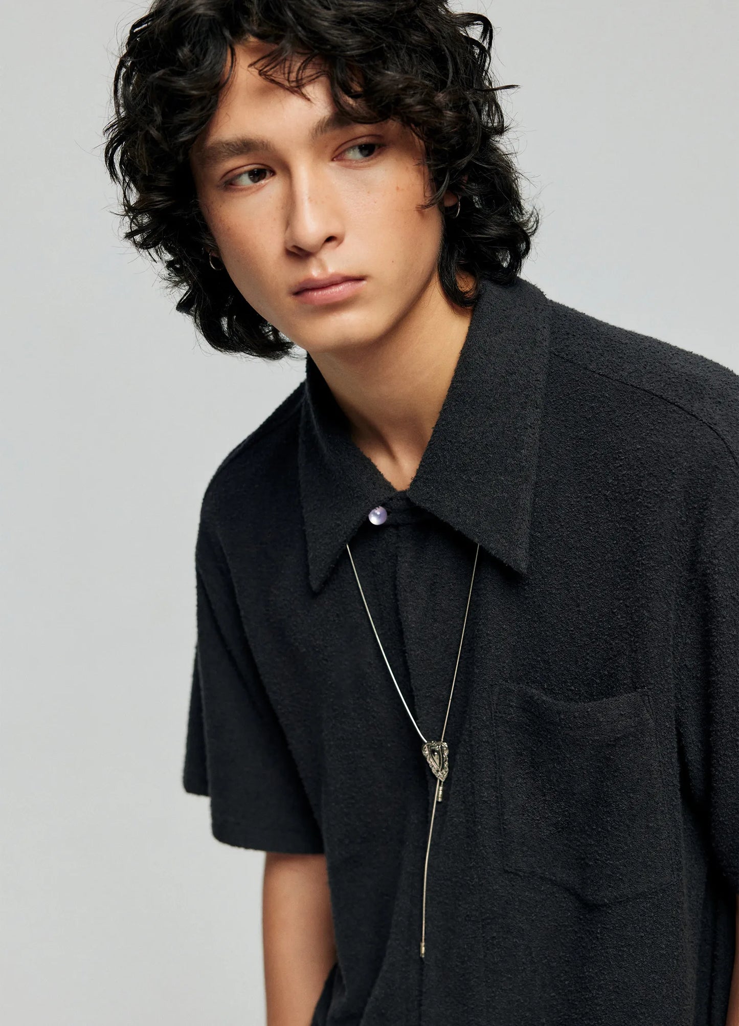 Terrycloth Knit Short Sleeve Shirt