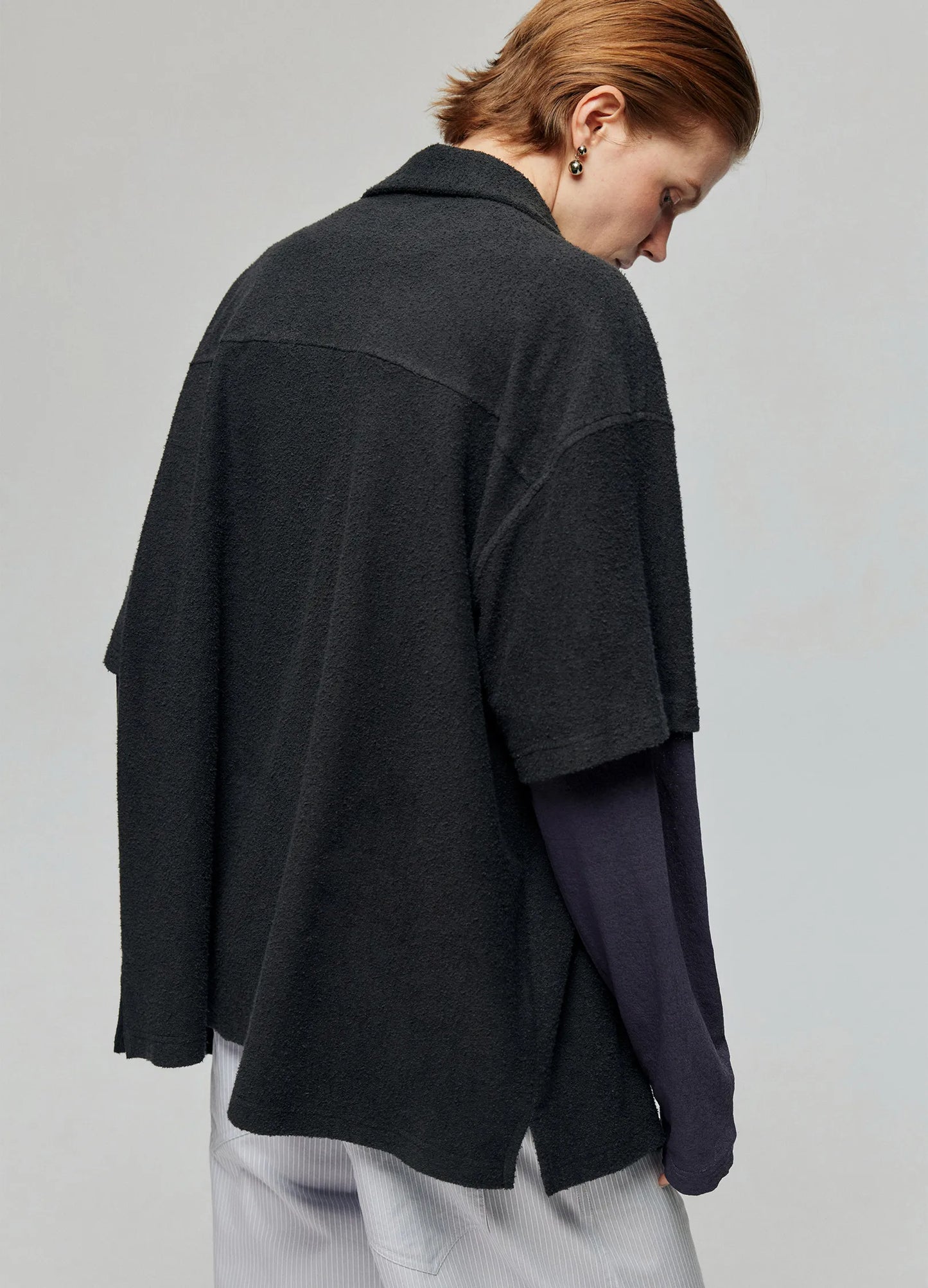 Terrycloth Knit Short Sleeve Shirt