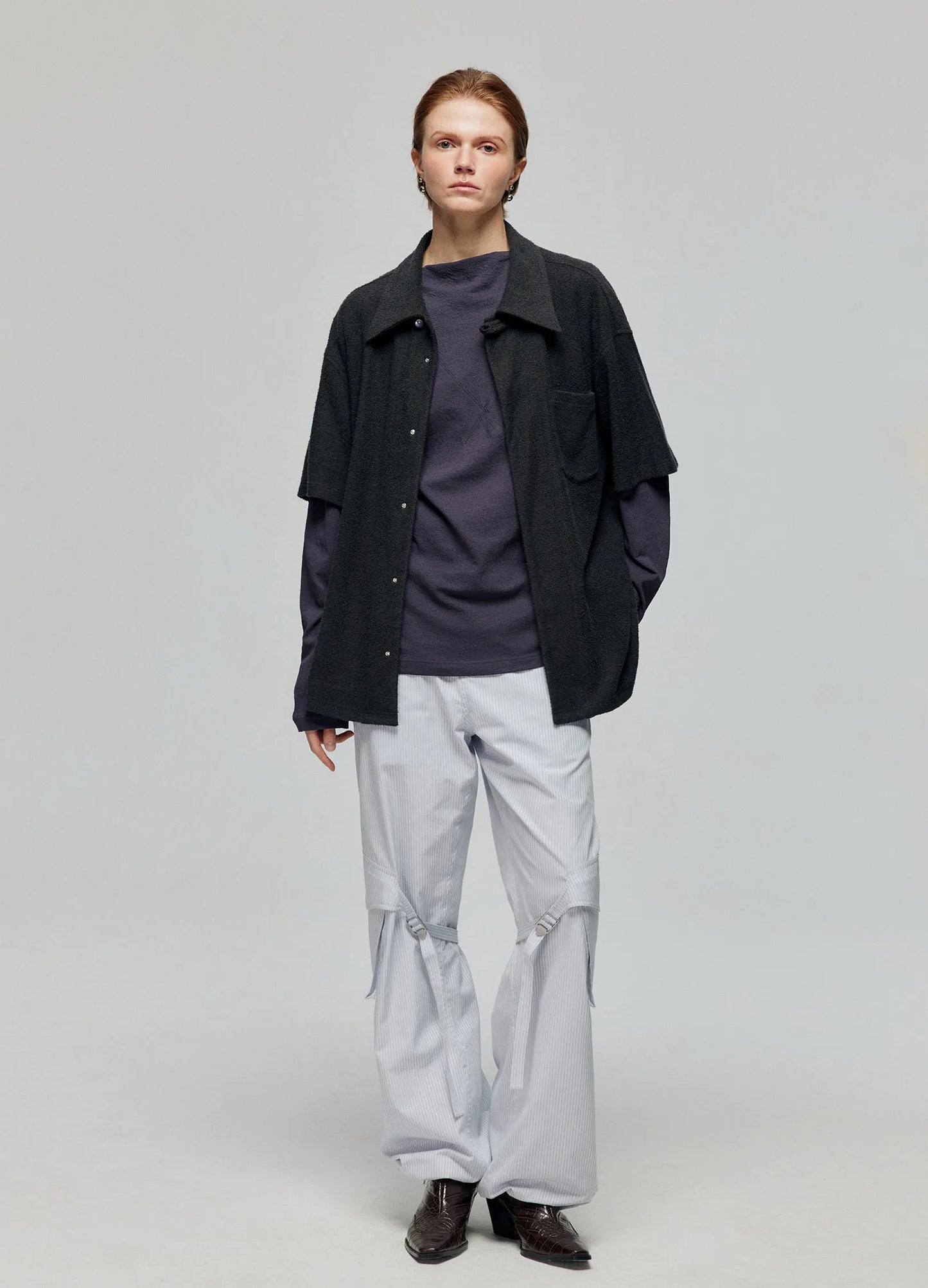 Terrycloth Knit Short Sleeve Shirt