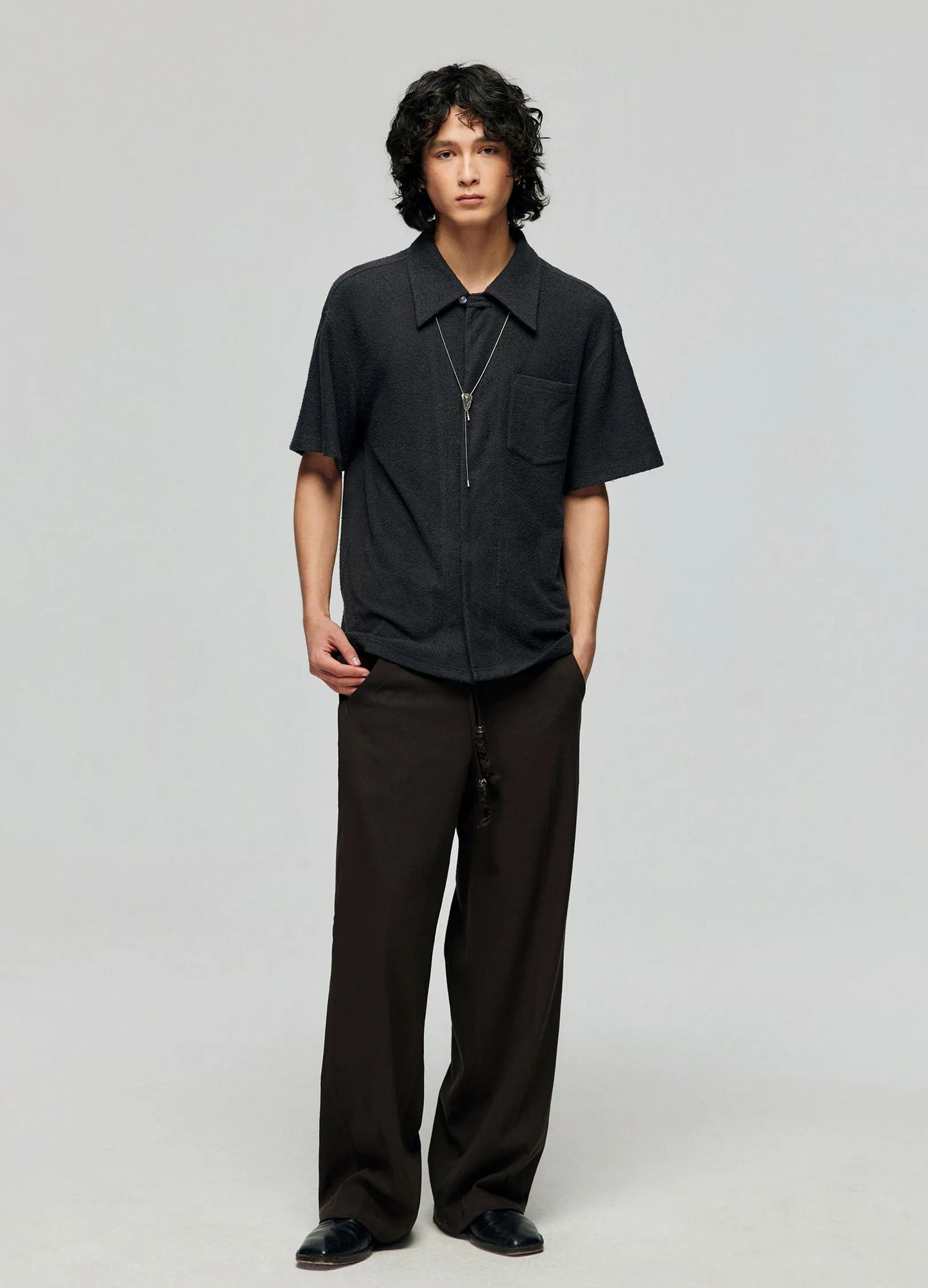 Terrycloth Knit Short Sleeve Shirt