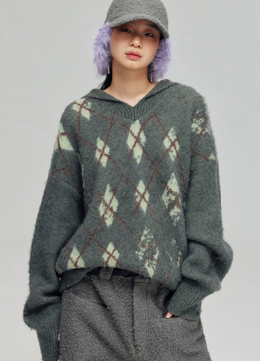 Tartan Wool Hooded Sweatshirt