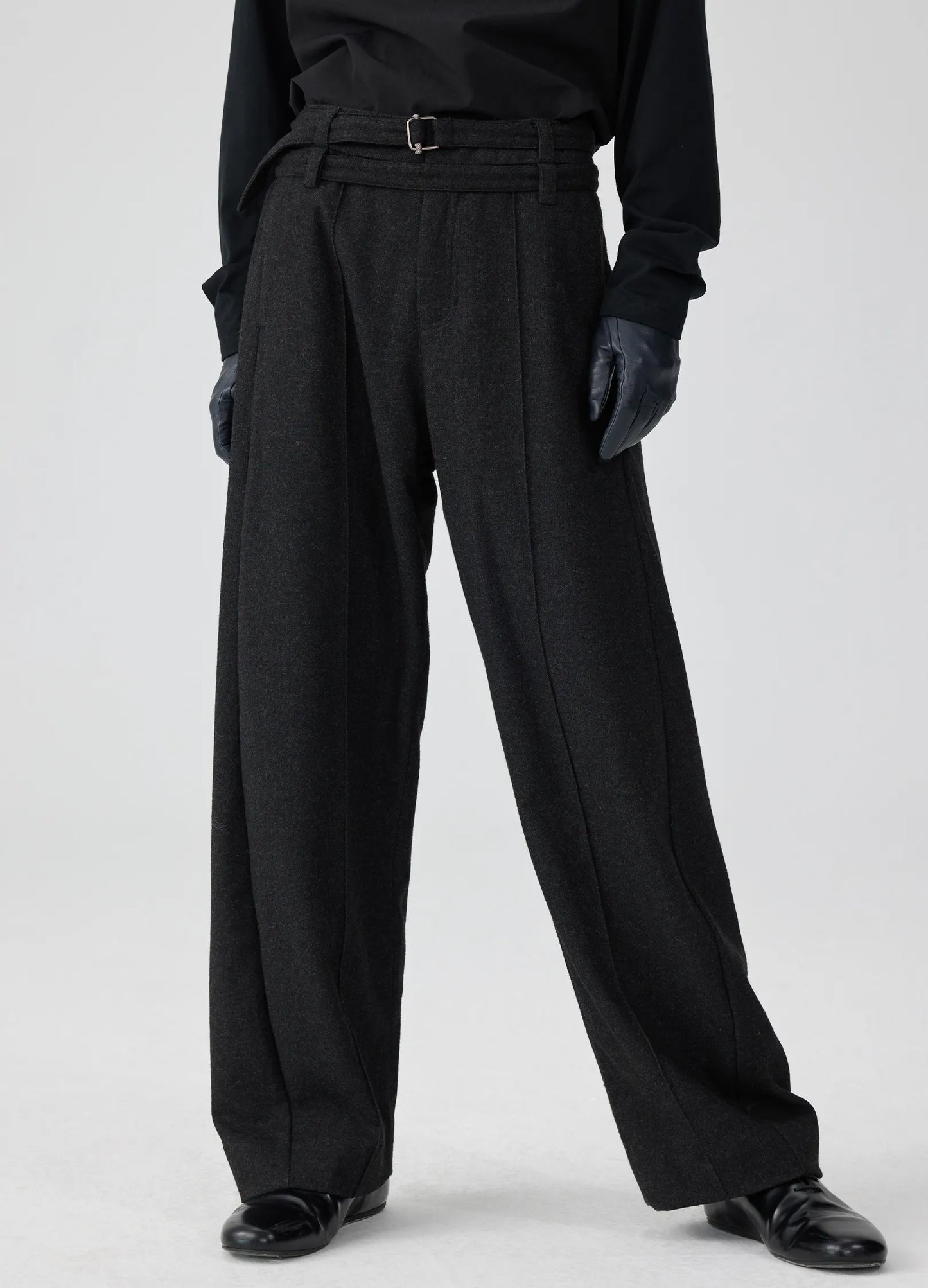 スーツ simpleproject WOOL TWISTED BELTED PANTS Twisted Wool Trousers – VERSEAS