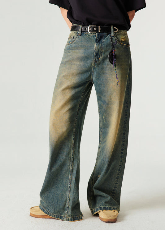 Vintage Wash Wide Denim