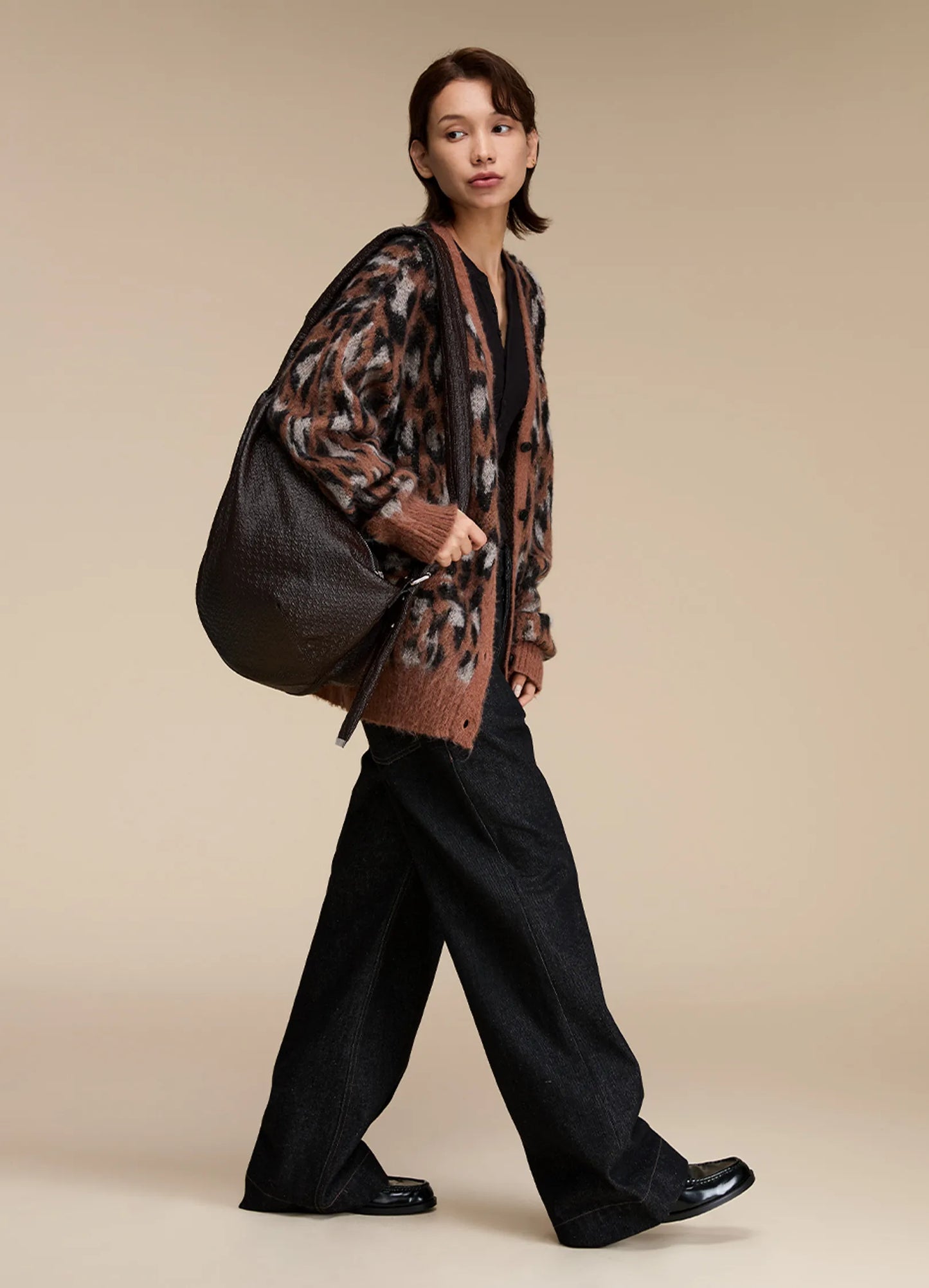 Vintage Textured Shoulder Bag