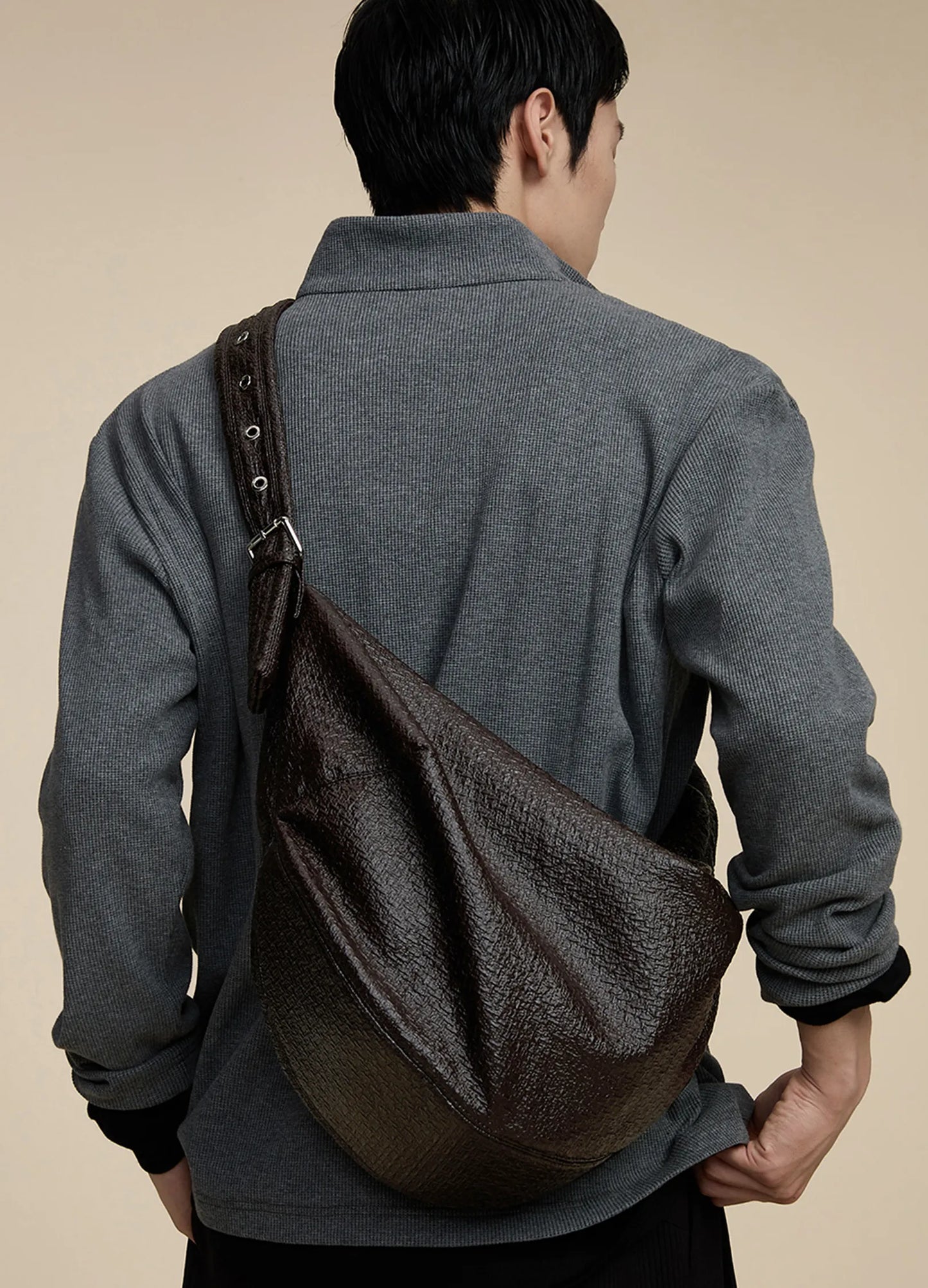 Vintage Textured Shoulder Bag