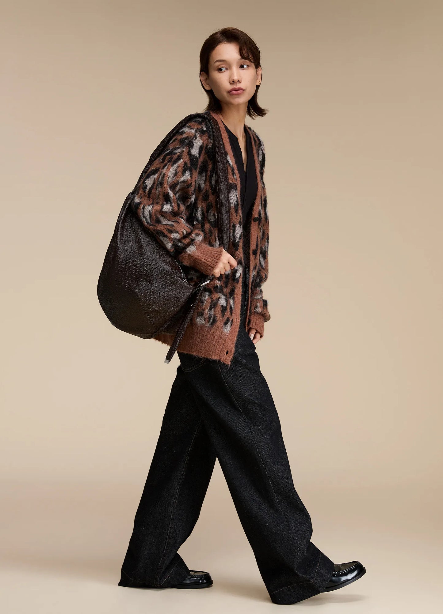 Vintage Textured Shoulder Bag