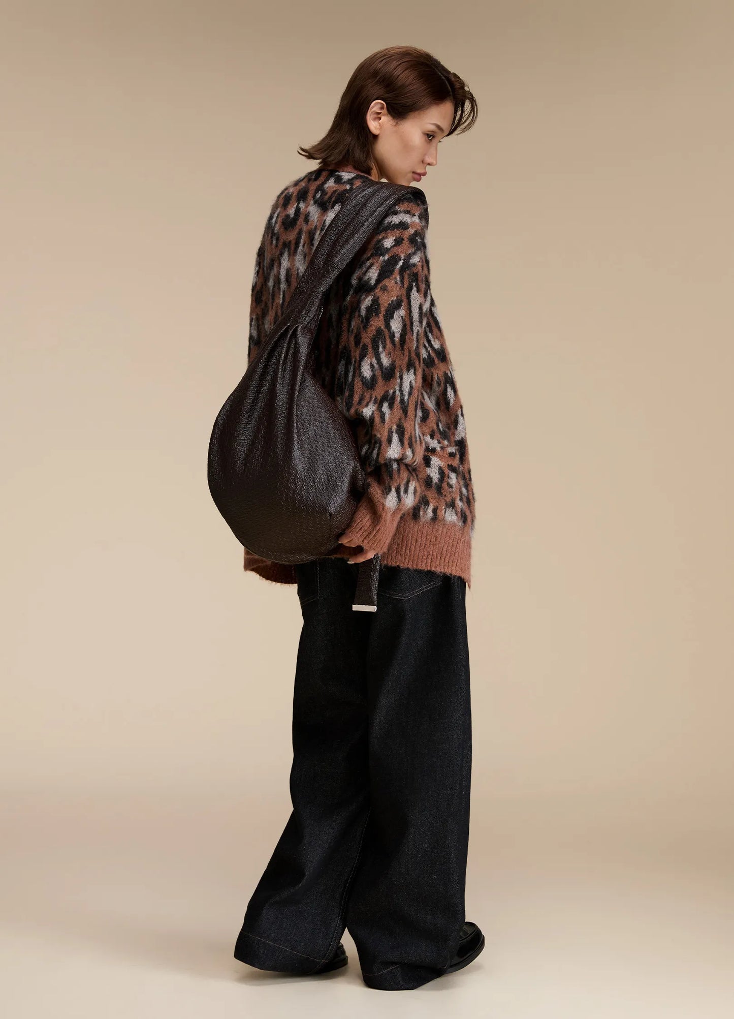 Vintage Textured Shoulder Bag