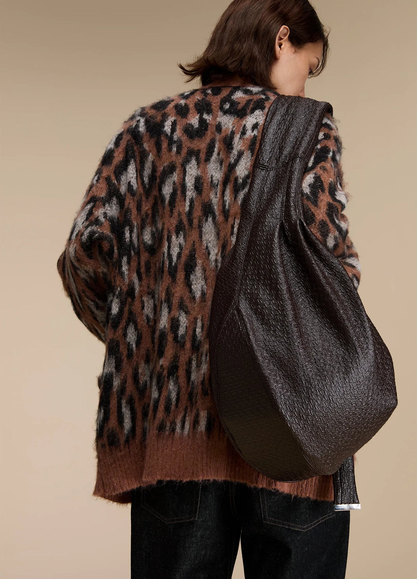 Vintage Textured Shoulder Bag